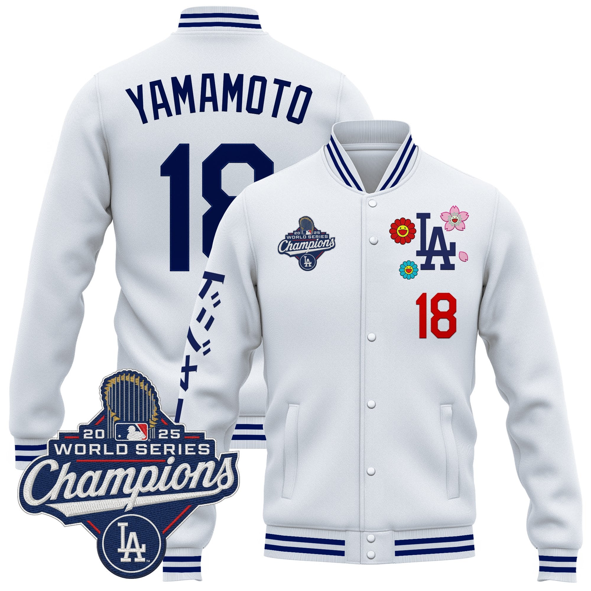 Men's Los Angeles Dodgers x Takashi Murakami Jacket - 2025 World Series Champions Patch - Printed