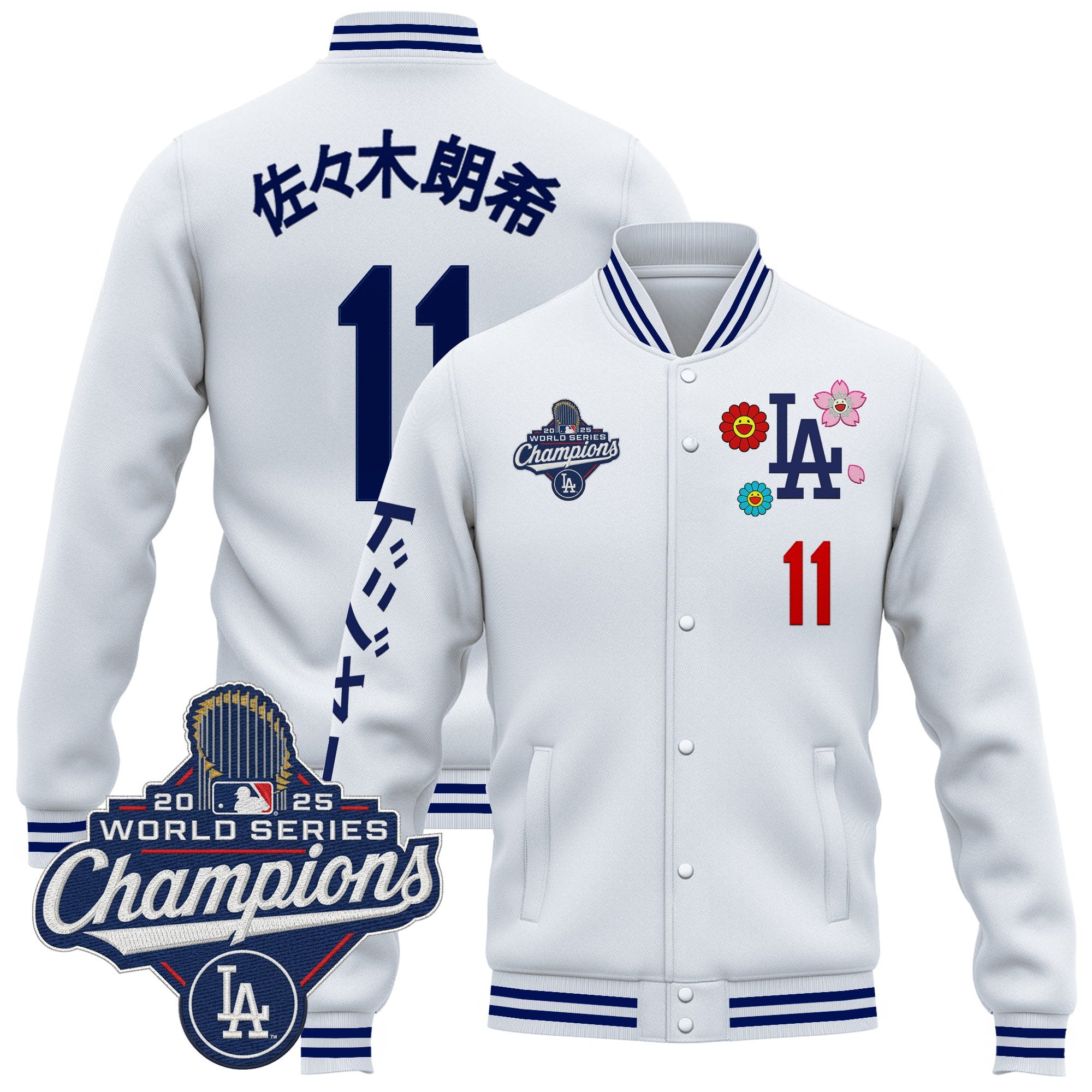 Men's Los Angeles Dodgers x Takashi Murakami Jacket - 2025 World Series Champions Patch - Printed