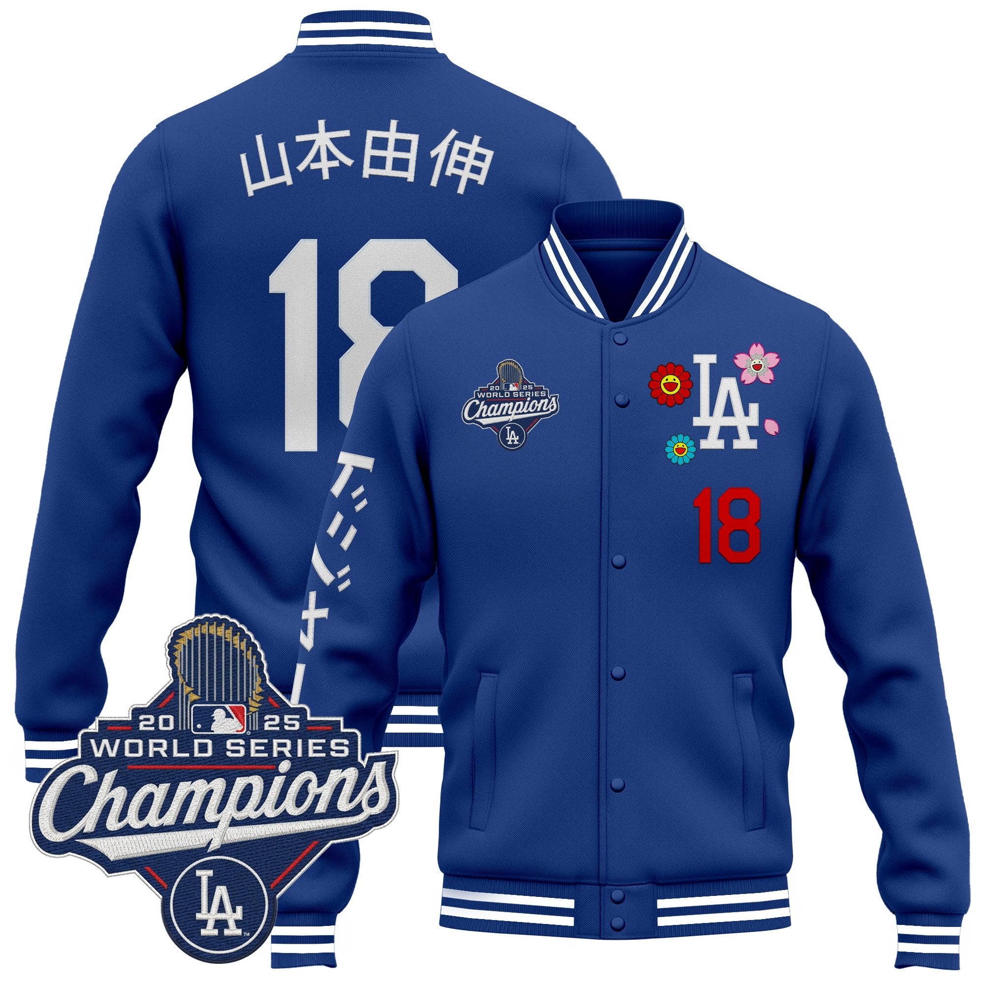 Men's Los Angeles Dodgers x Takashi Murakami Jacket - 2025 World Series Champions Patch - Printed