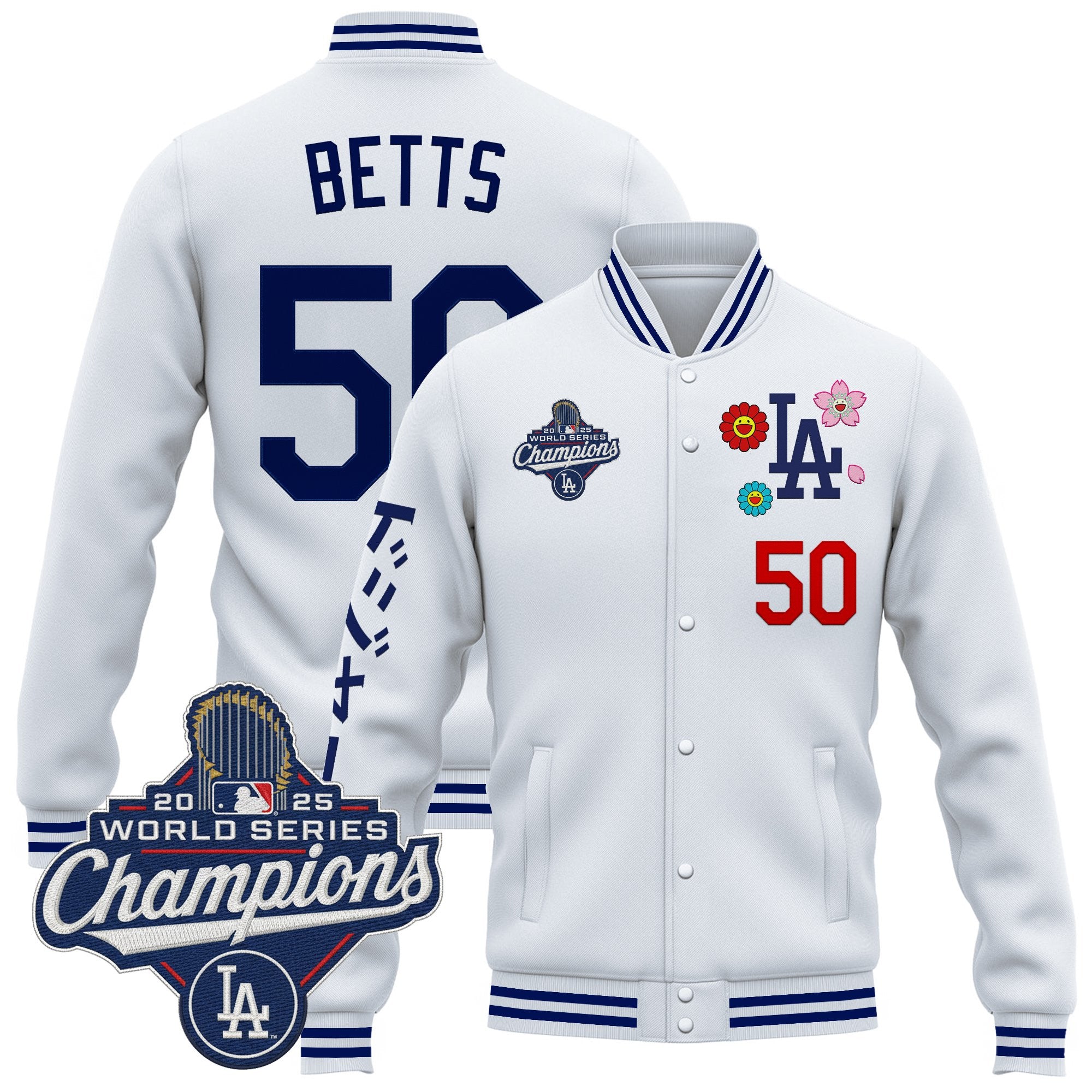 Men's Los Angeles Dodgers x Takashi Murakami Jacket - 2025 World Series Champions Patch - Printed