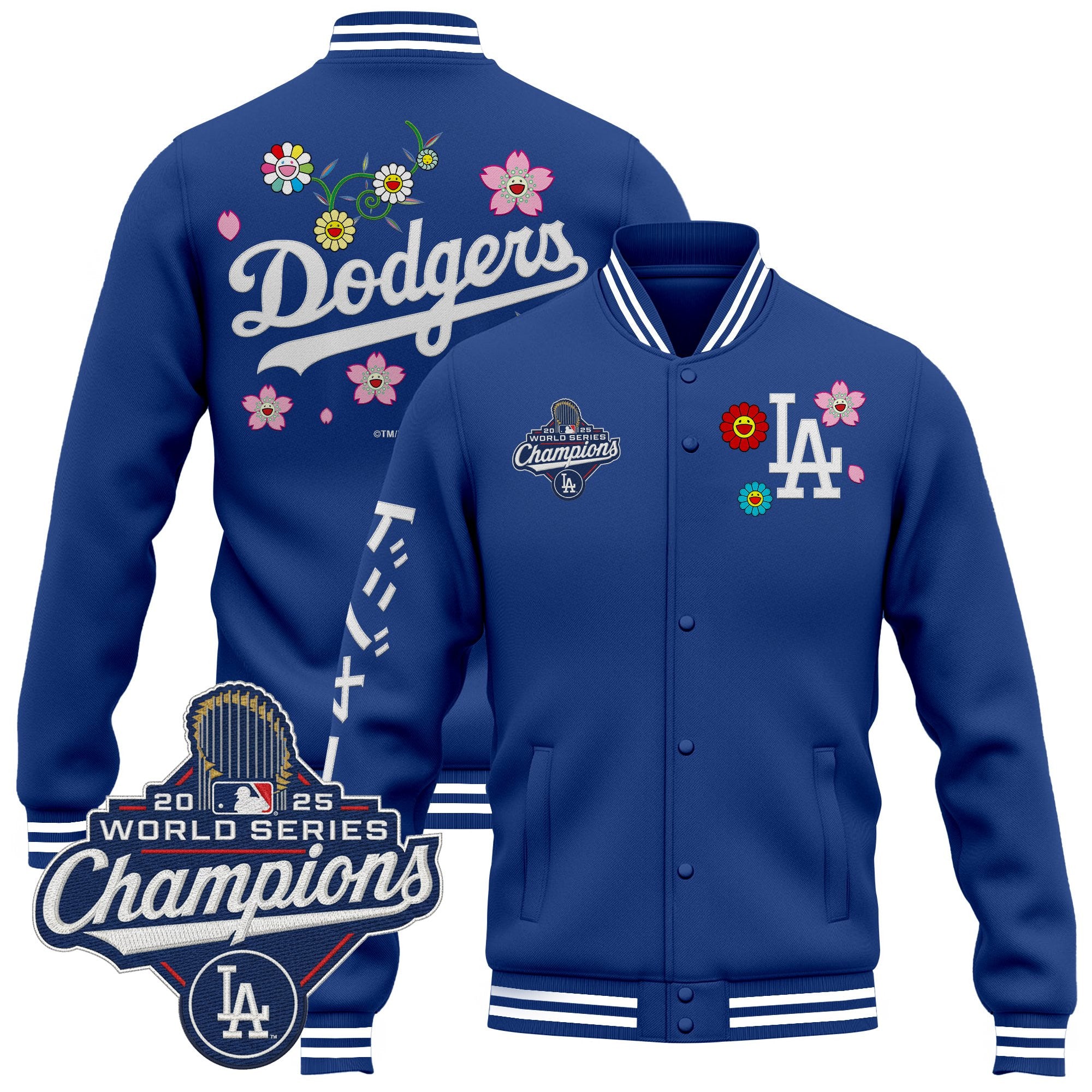 Men's Los Angeles Dodgers x Takashi Murakami Jacket - 2025 World Series Champions Patch - Printed