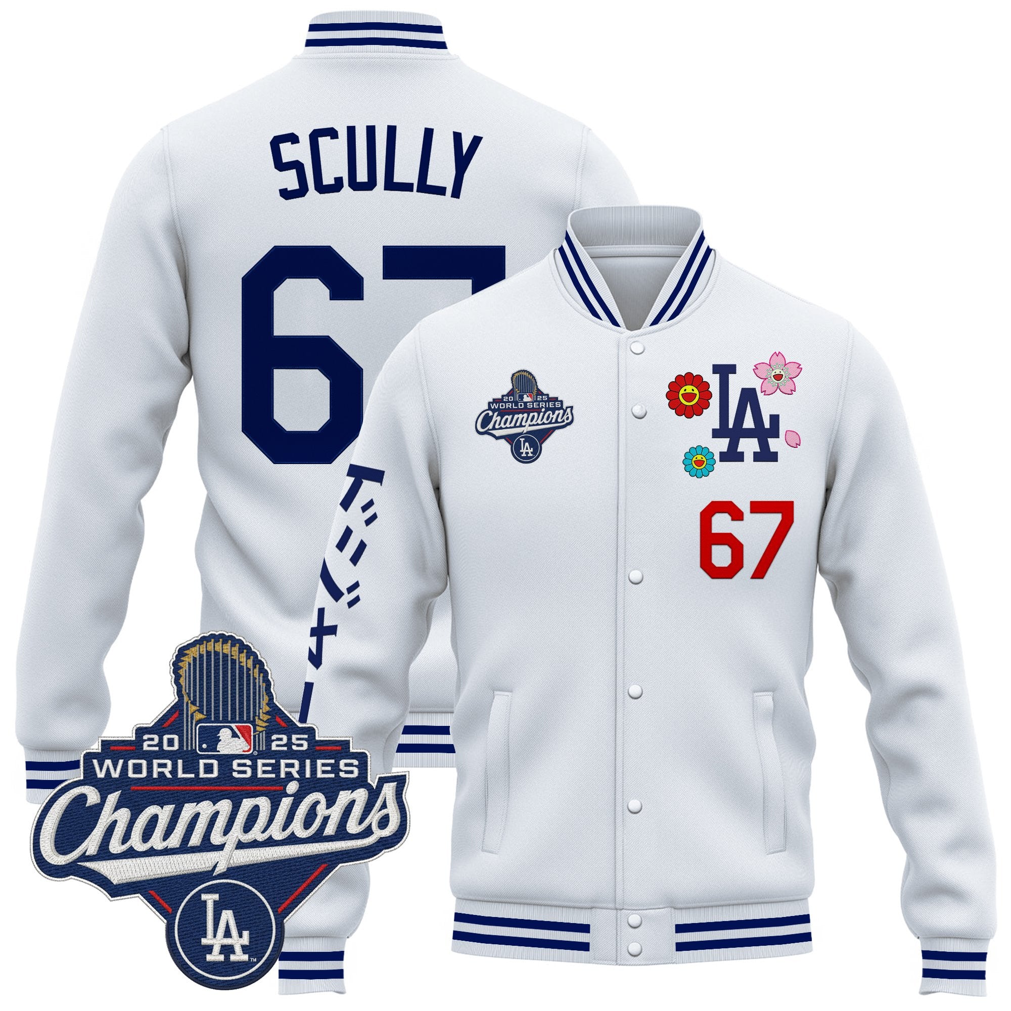 Men's Los Angeles Dodgers x Takashi Murakami Jacket - 2025 World Series Champions Patch - Printed