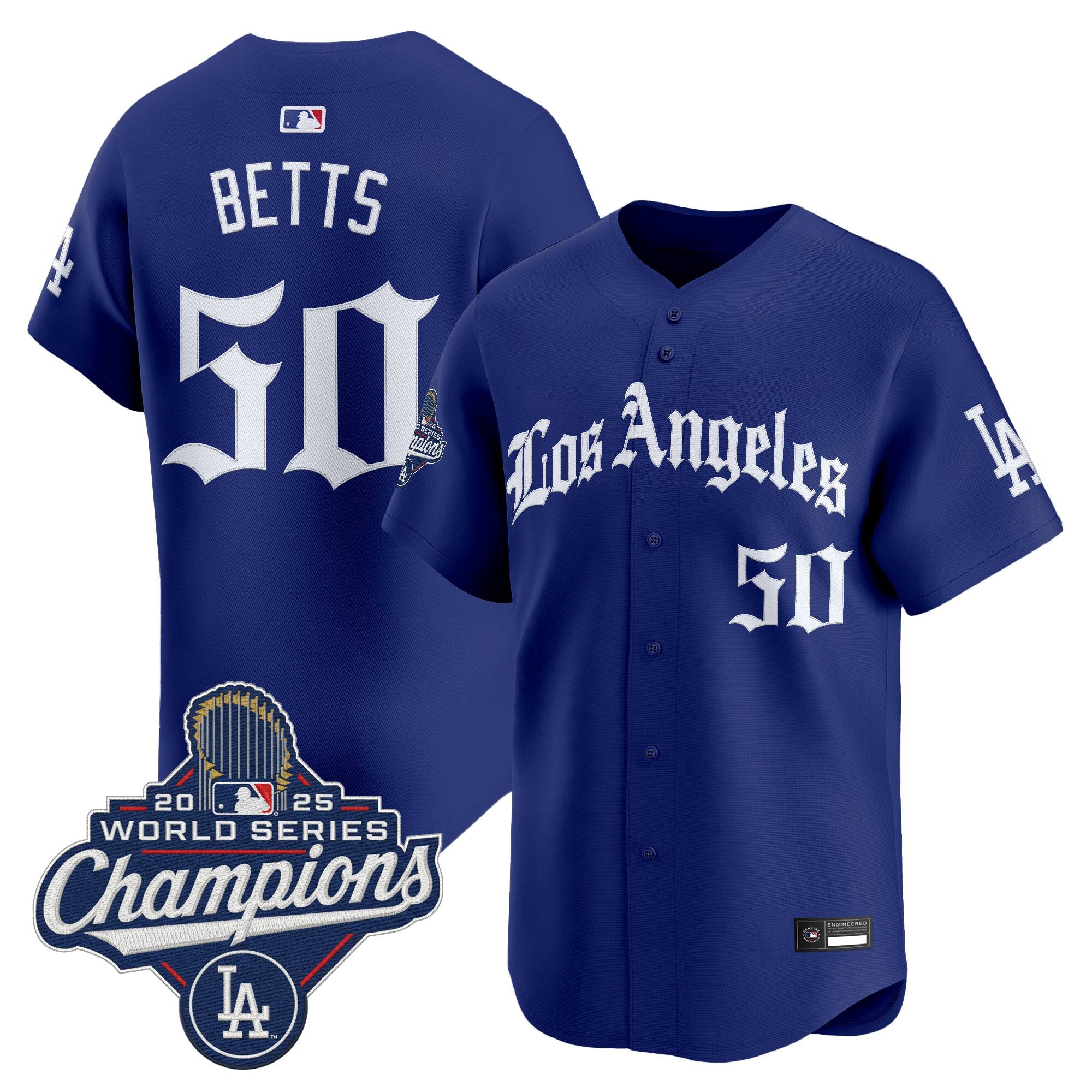 Men's Dodgers 2025 World Series Champions Vapor Premier Limited Jersey V2 - LA Gothic Edition - All Stitched
