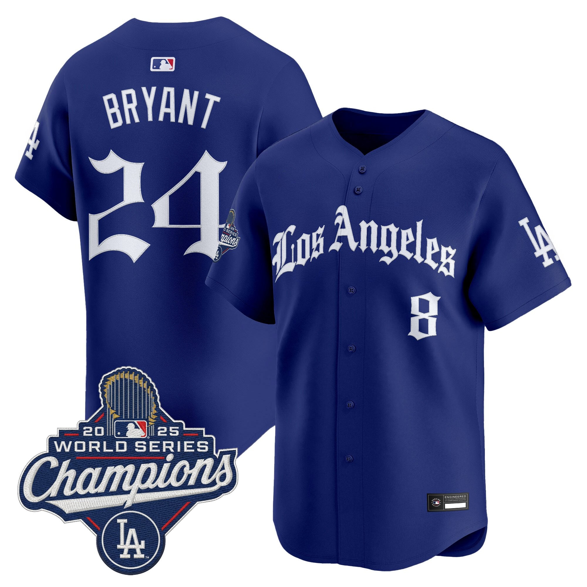 Men's Dodgers 2025 World Series Champions Vapor Premier Limited Jersey V2 - LA Gothic Edition - All Stitched