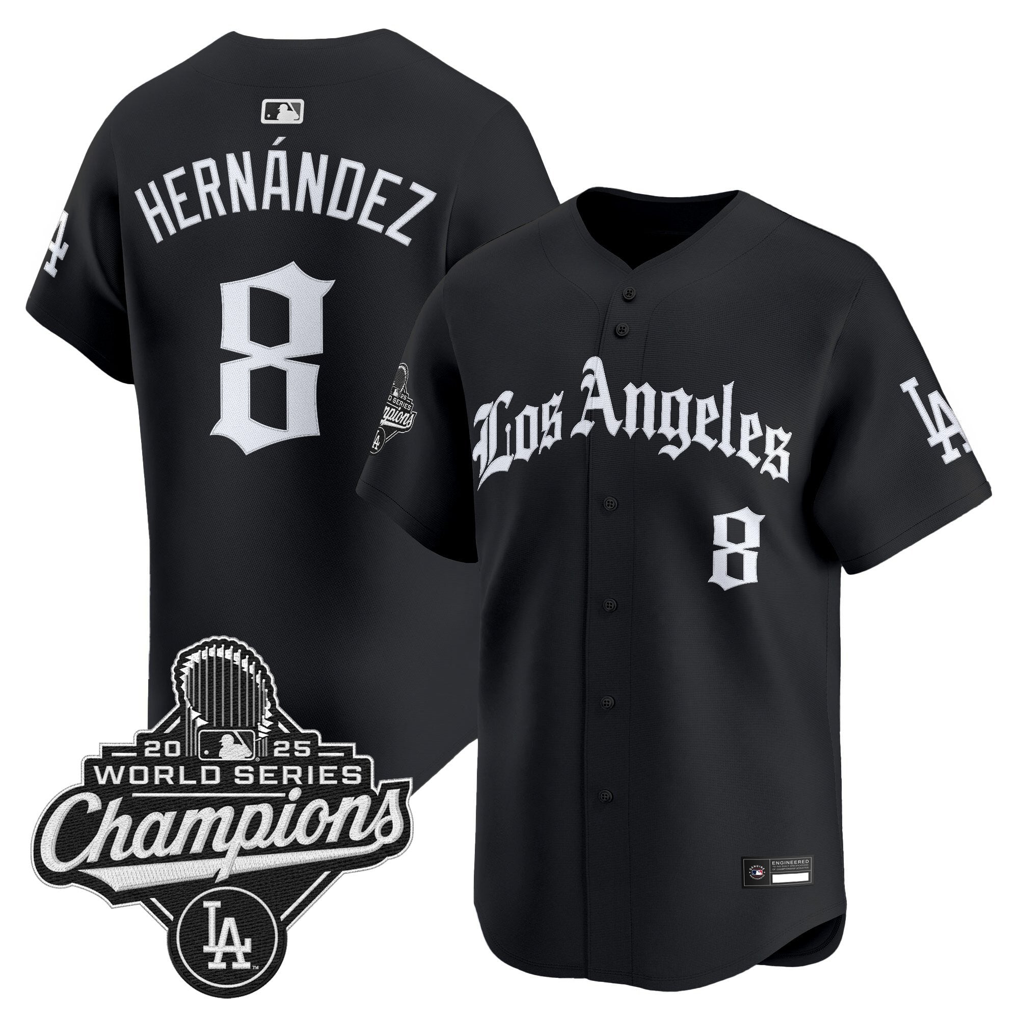 Men's Dodgers 2025 World Series Champions Vapor Premier Limited Jersey V2 - LA Gothic Edition - All Stitched