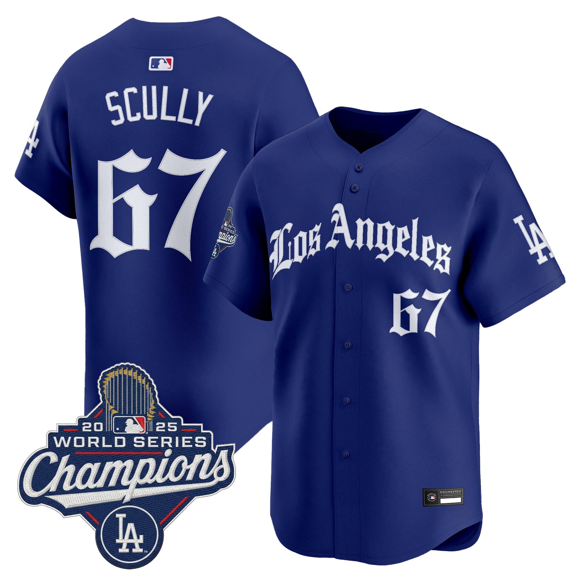 Men's Dodgers 2025 World Series Champions Vapor Premier Limited Jersey V2 - LA Gothic Edition - All Stitched