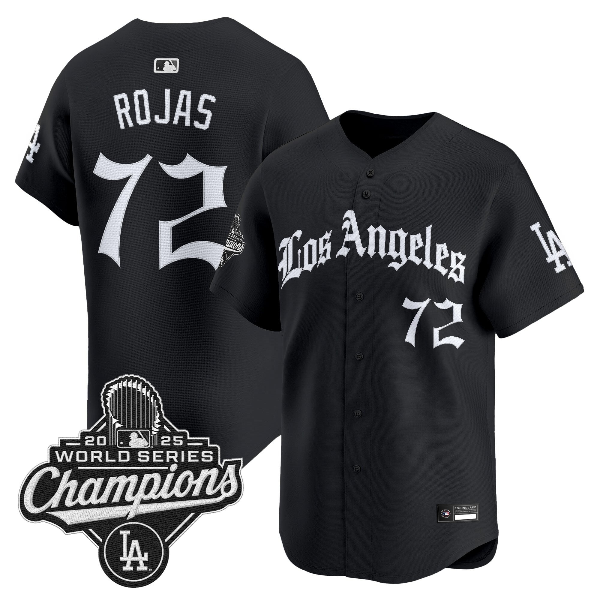 Men's Dodgers 2025 World Series Champions Vapor Premier Limited Jersey V2 - LA Gothic Edition - All Stitched