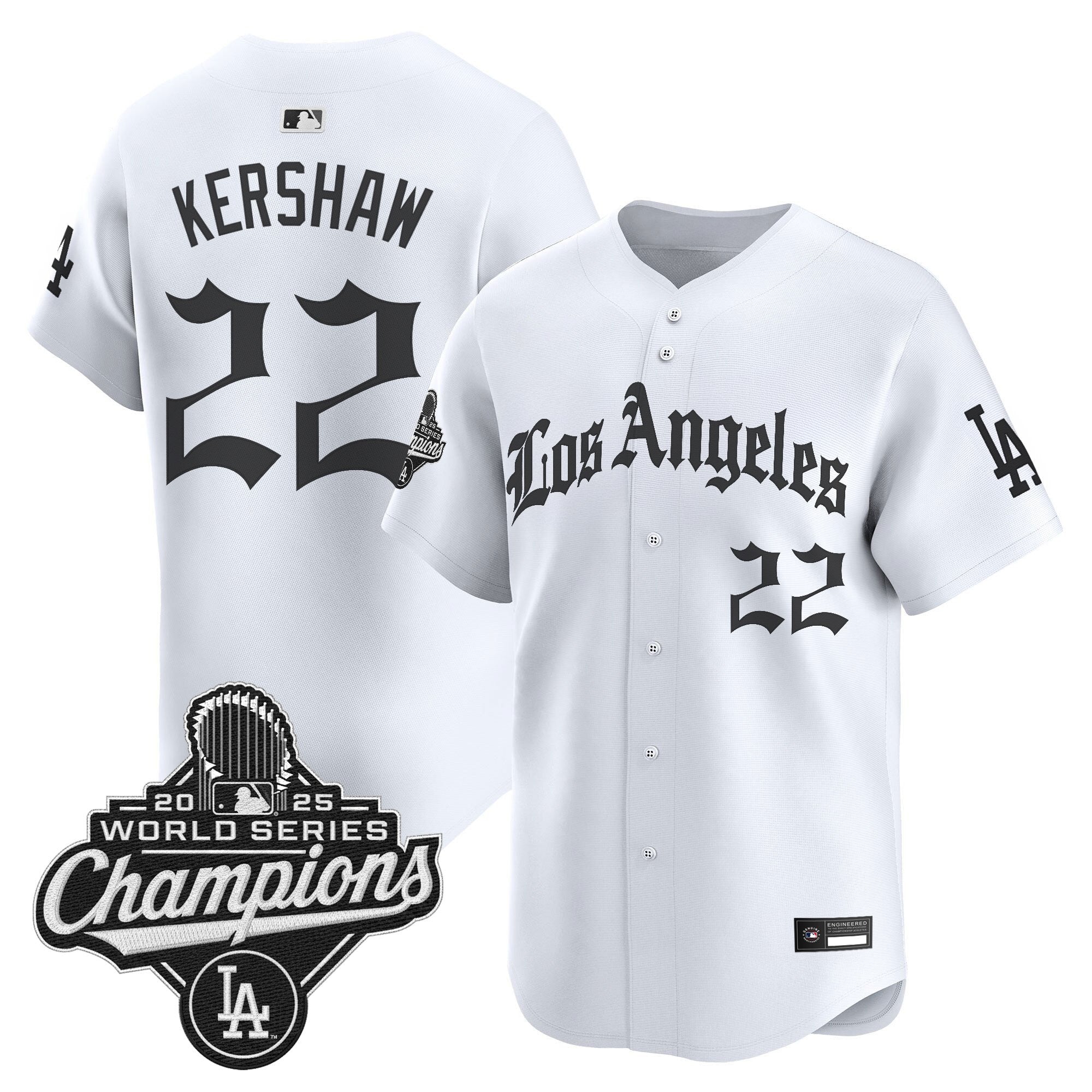 Men's Dodgers 2025 World Series Champions Vapor Premier Limited Jersey V2 - LA Gothic Edition - All Stitched