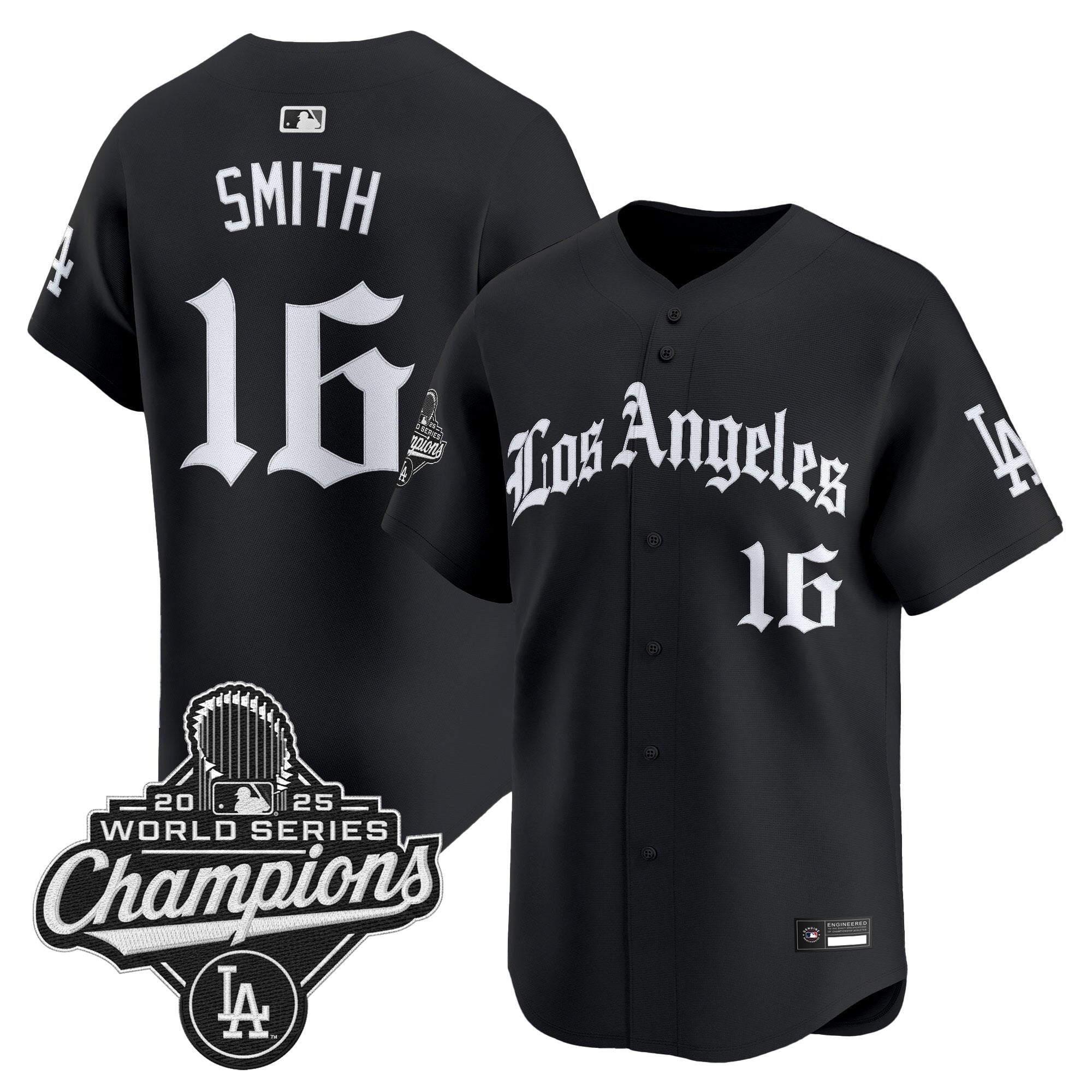 Men's Dodgers 2025 World Series Champions Vapor Premier Limited Jersey V2 - LA Gothic Edition - All Stitched
