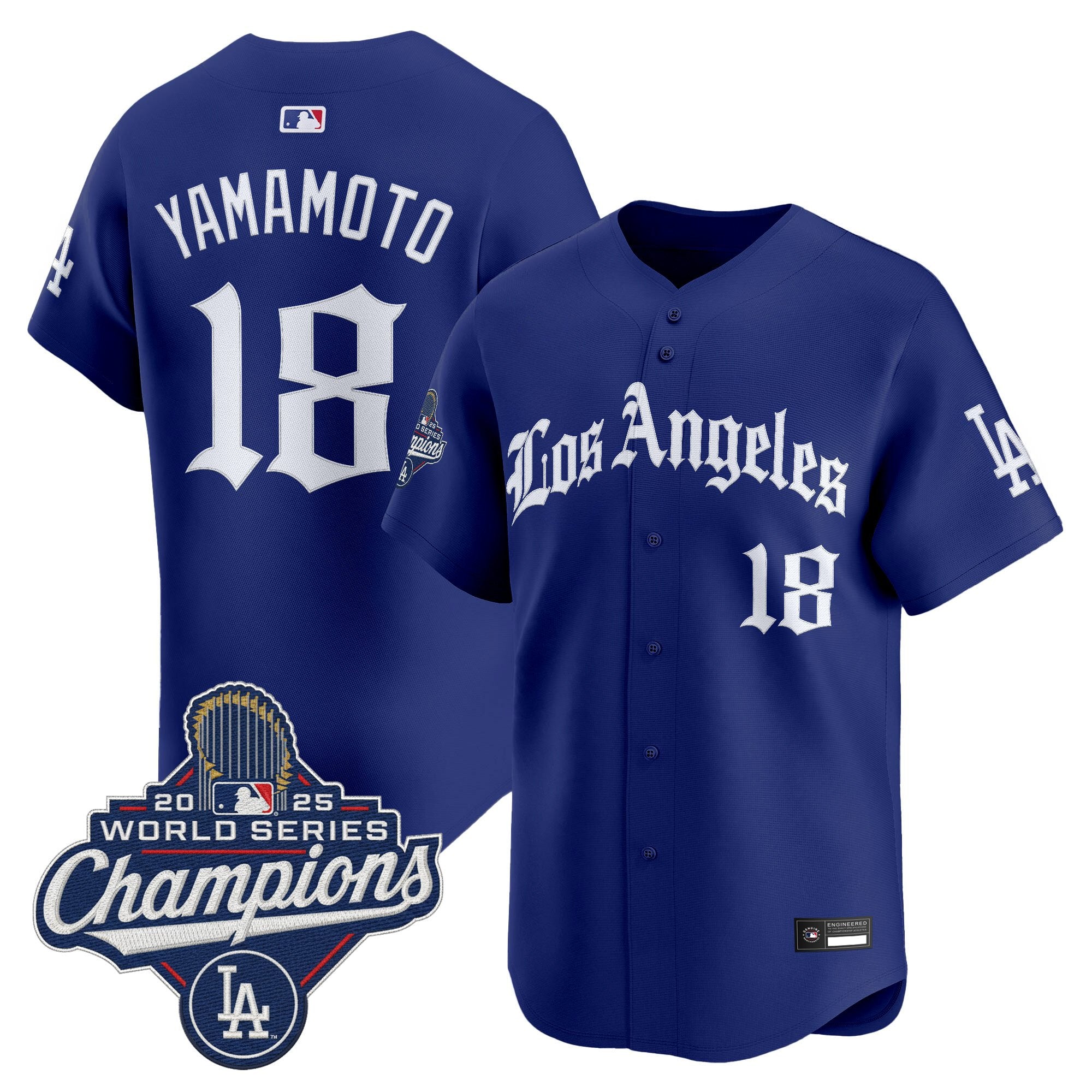 Men's Dodgers 2025 World Series Champions Vapor Premier Limited Jersey V2 - LA Gothic Edition - All Stitched