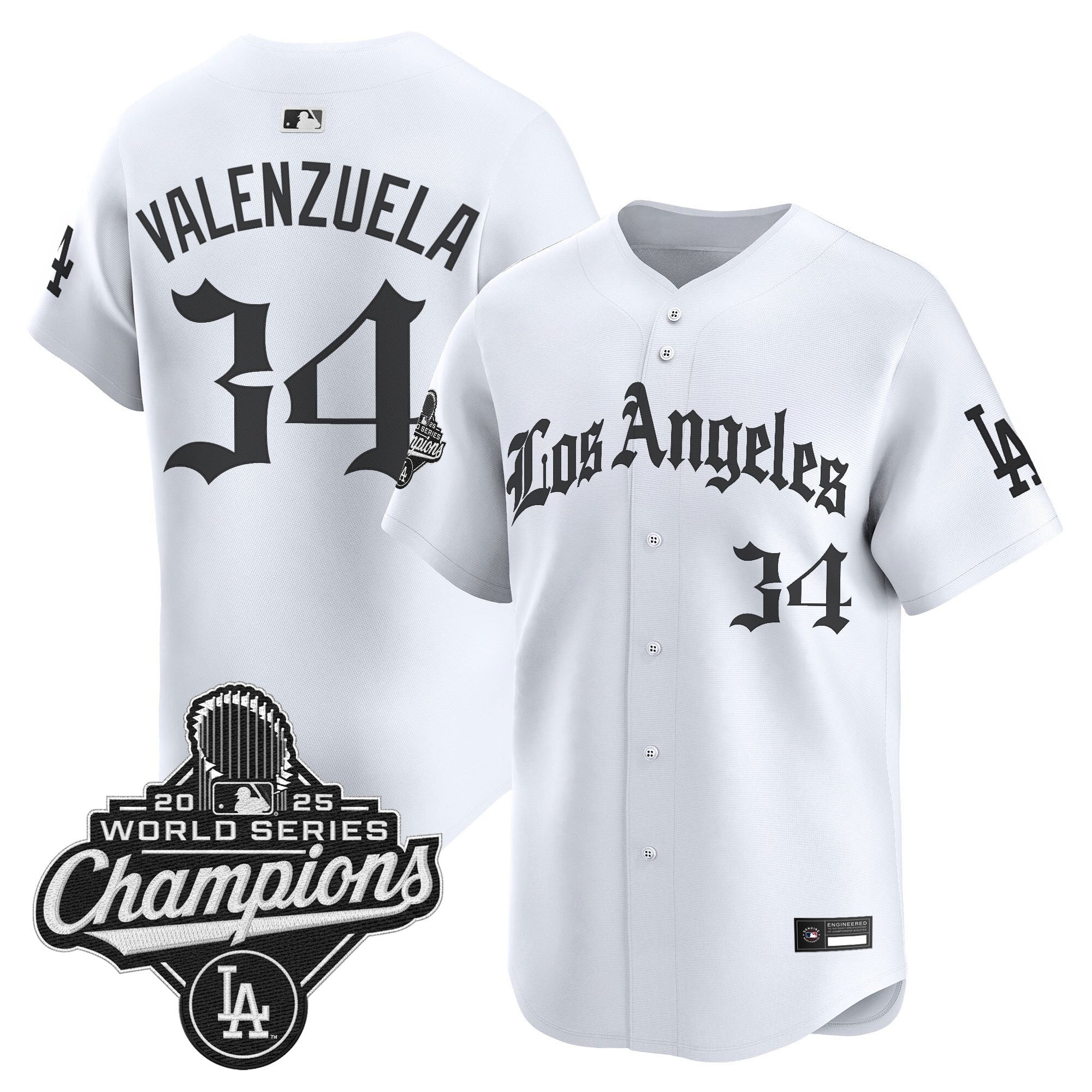 Men's Dodgers 2025 World Series Champions Vapor Premier Limited Jersey V2 - LA Gothic Edition - All Stitched