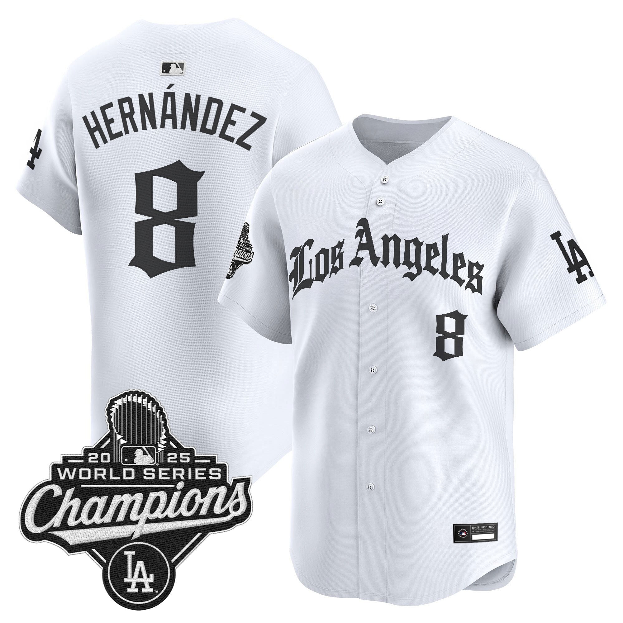 Men's Dodgers 2025 World Series Champions Vapor Premier Limited Jersey V2 - LA Gothic Edition - All Stitched