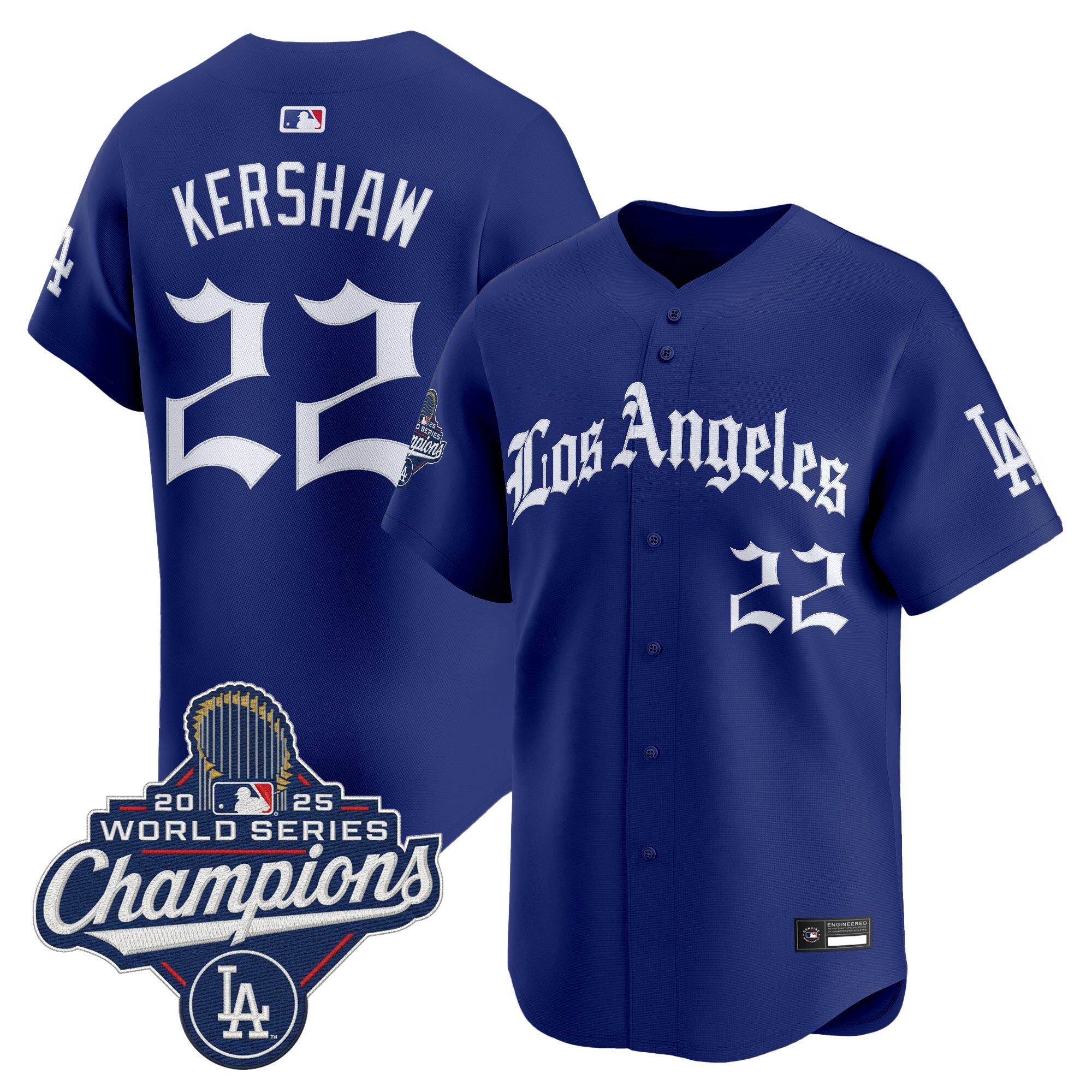 Men's Dodgers 2025 World Series Champions Vapor Premier Limited Jersey V2 - LA Gothic Edition - All Stitched