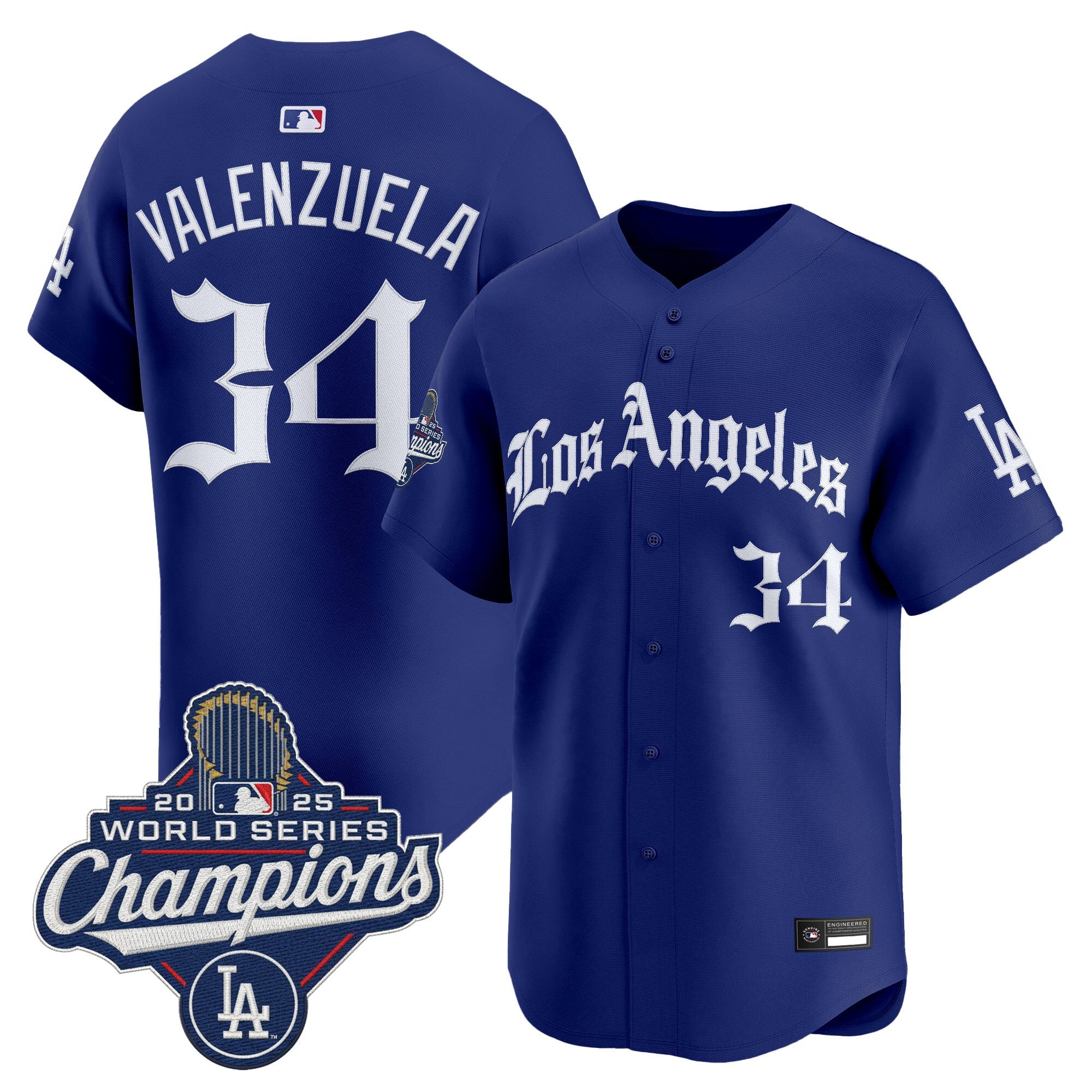 Men's Dodgers 2025 World Series Champions Vapor Premier Limited Jersey V2 - LA Gothic Edition - All Stitched
