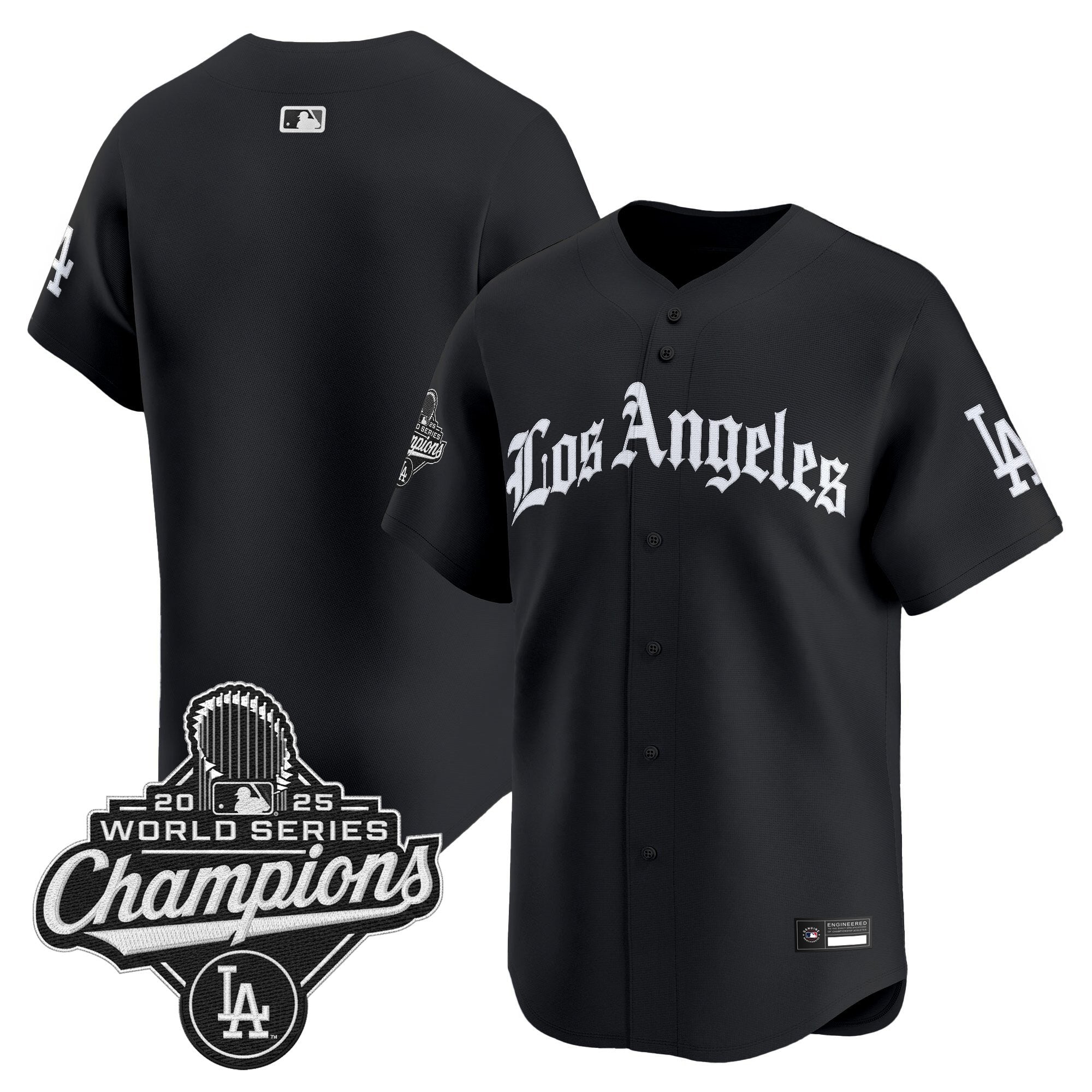 Men's Dodgers 2025 World Series Champions Vapor Premier Limited Jersey V2 - LA Gothic Edition - All Stitched