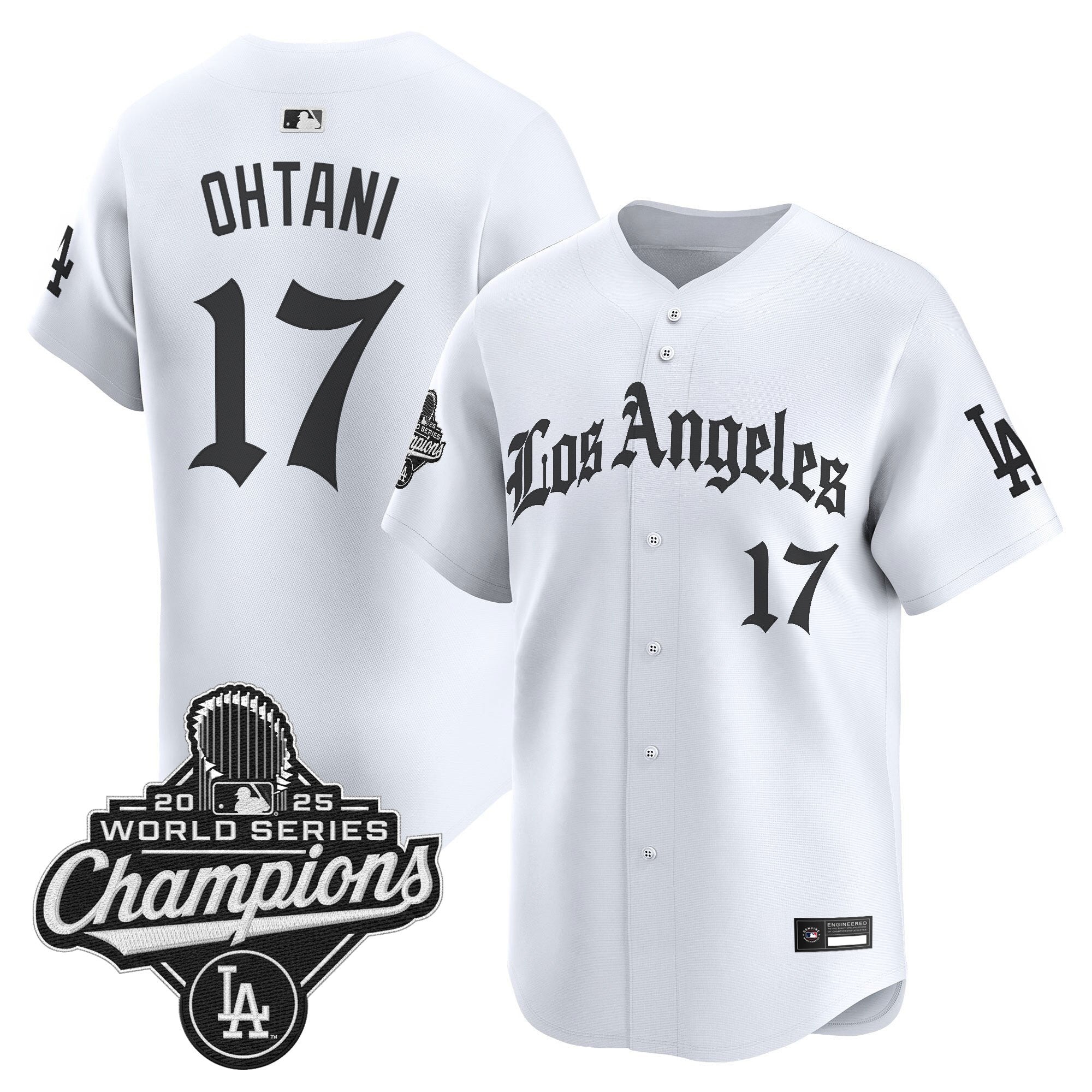 Men's Dodgers 2025 World Series Champions Vapor Premier Limited Jersey V2 - LA Gothic Edition - All Stitched