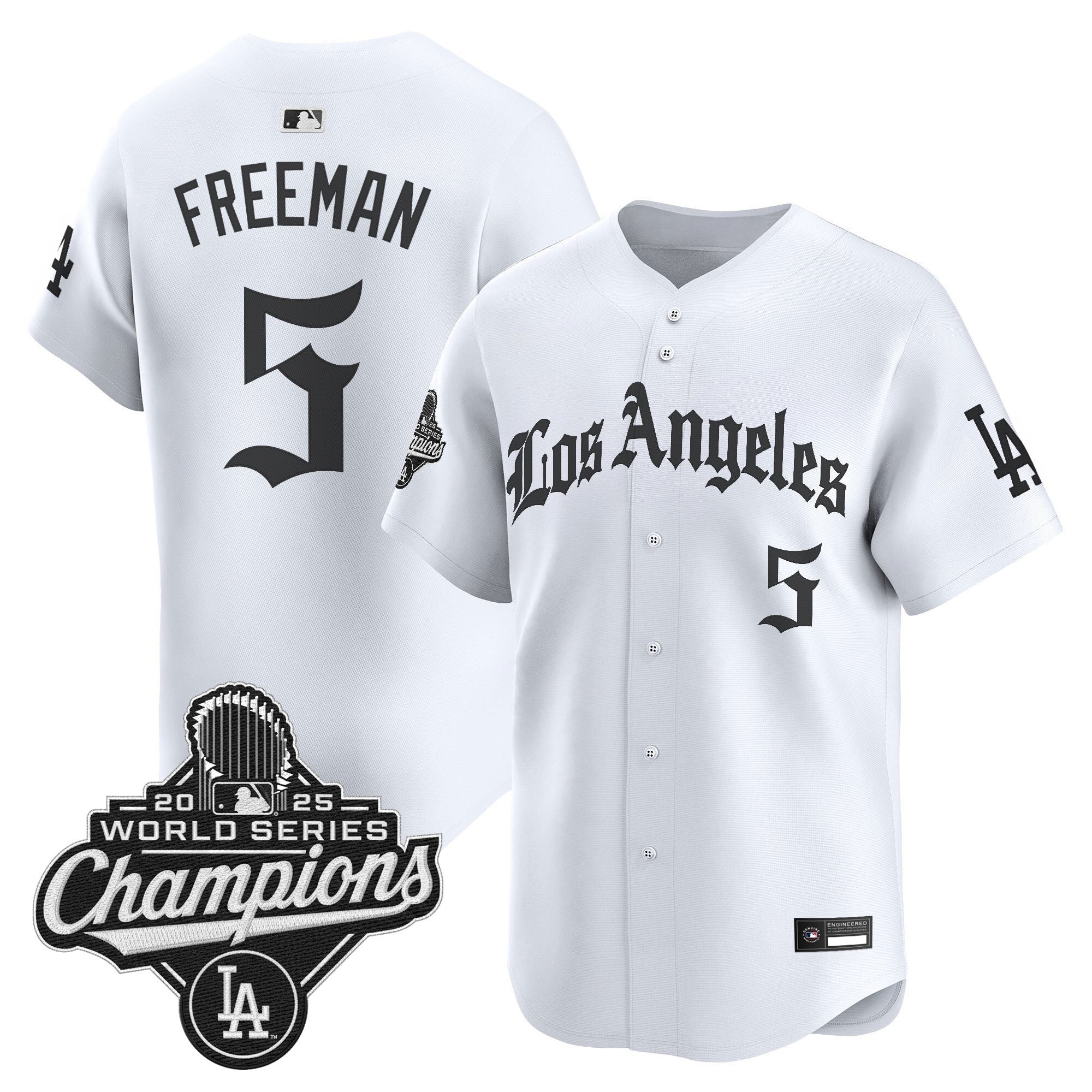 Men's Dodgers 2025 World Series Champions Vapor Premier Limited Jersey V2 - LA Gothic Edition - All Stitched
