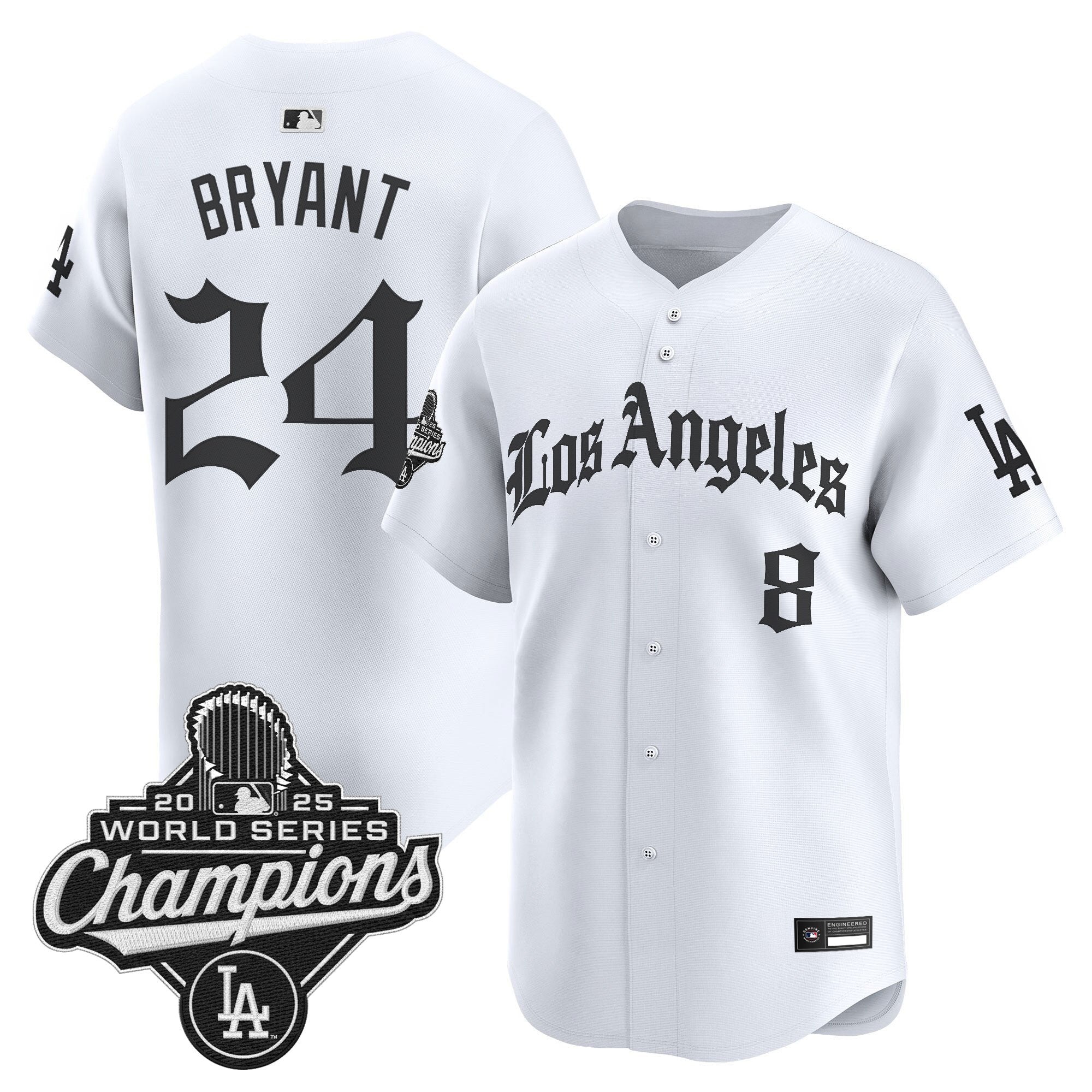 Men's Dodgers 2025 World Series Champions Vapor Premier Limited Jersey V2 - LA Gothic Edition - All Stitched