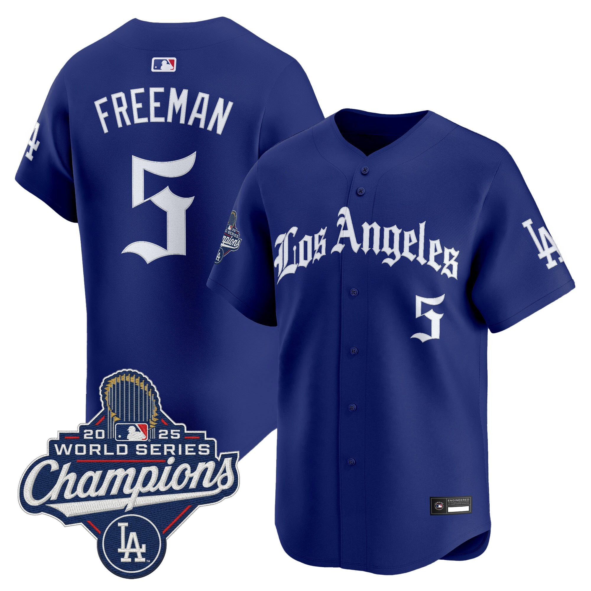 Men's Dodgers 2025 World Series Champions Vapor Premier Limited Jersey V2 - LA Gothic Edition - All Stitched