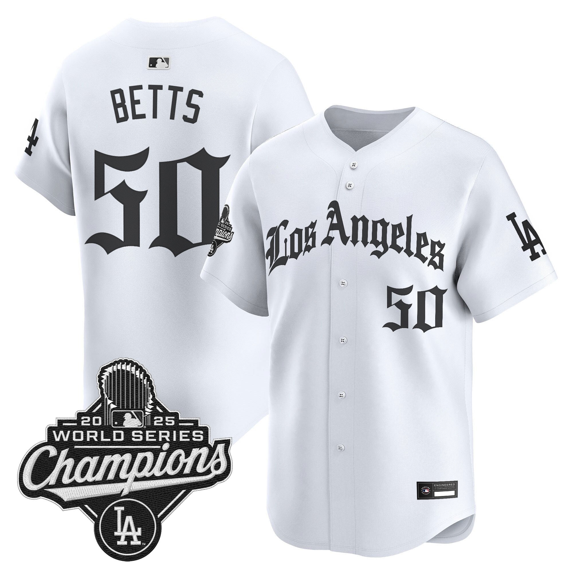Men's Dodgers 2025 World Series Champions Vapor Premier Limited Jersey V2 - LA Gothic Edition - All Stitched
