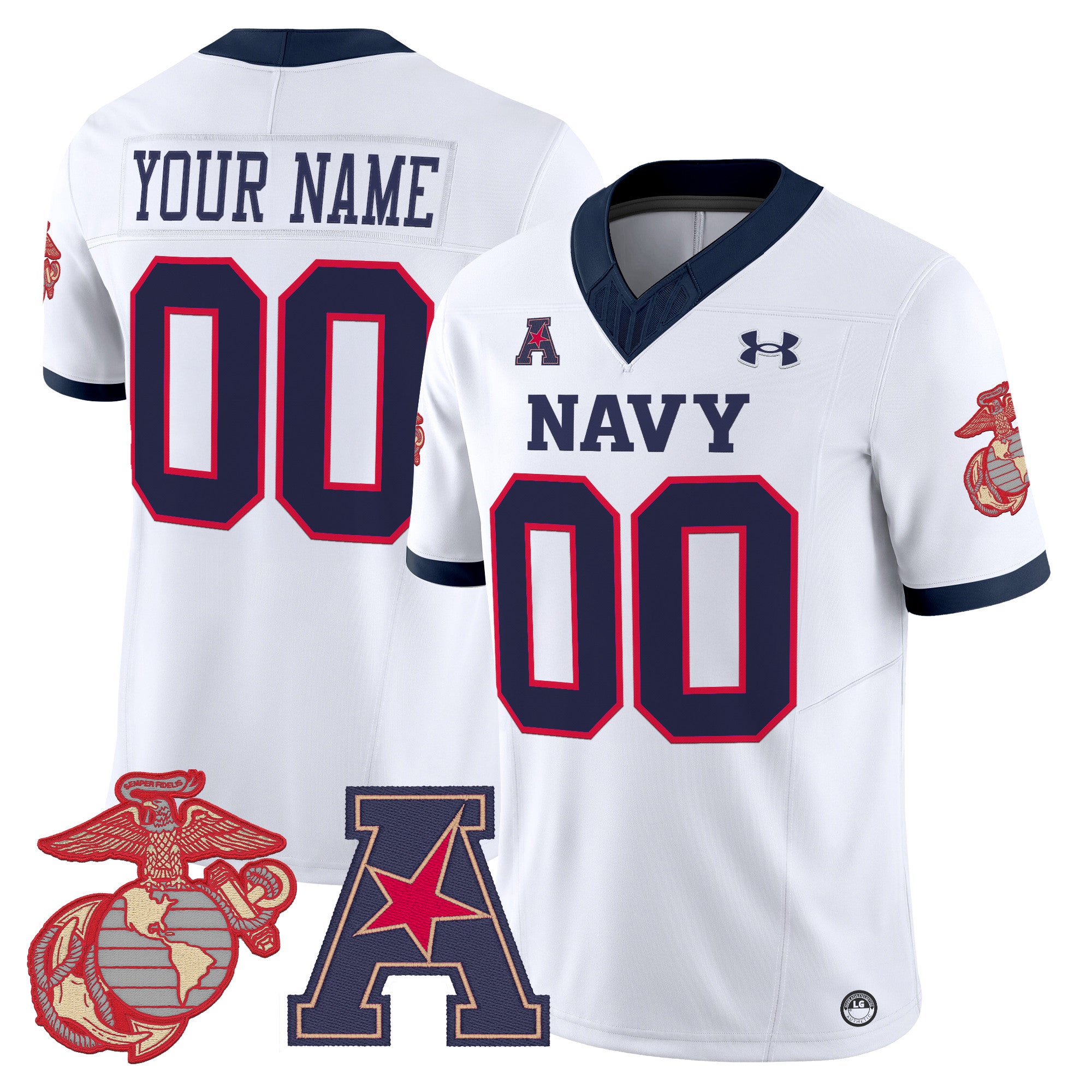 Navy Midshipmen Vapor USMC Premier Custom Jersey - All Stitched