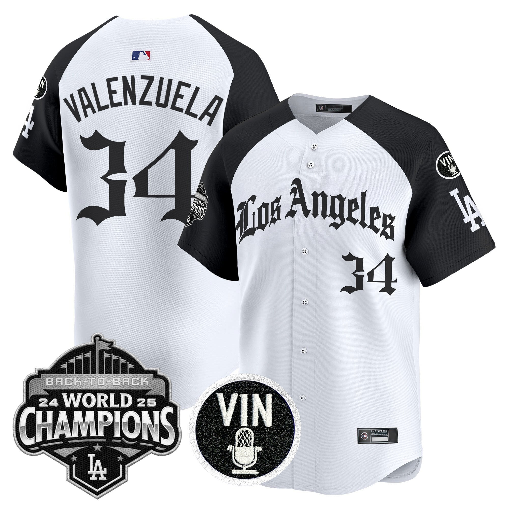 Men's Dodgers 2025 Back-To-Back Champions Vapor Premier Limited Jersey - LA Gothic Edition - All Stitched