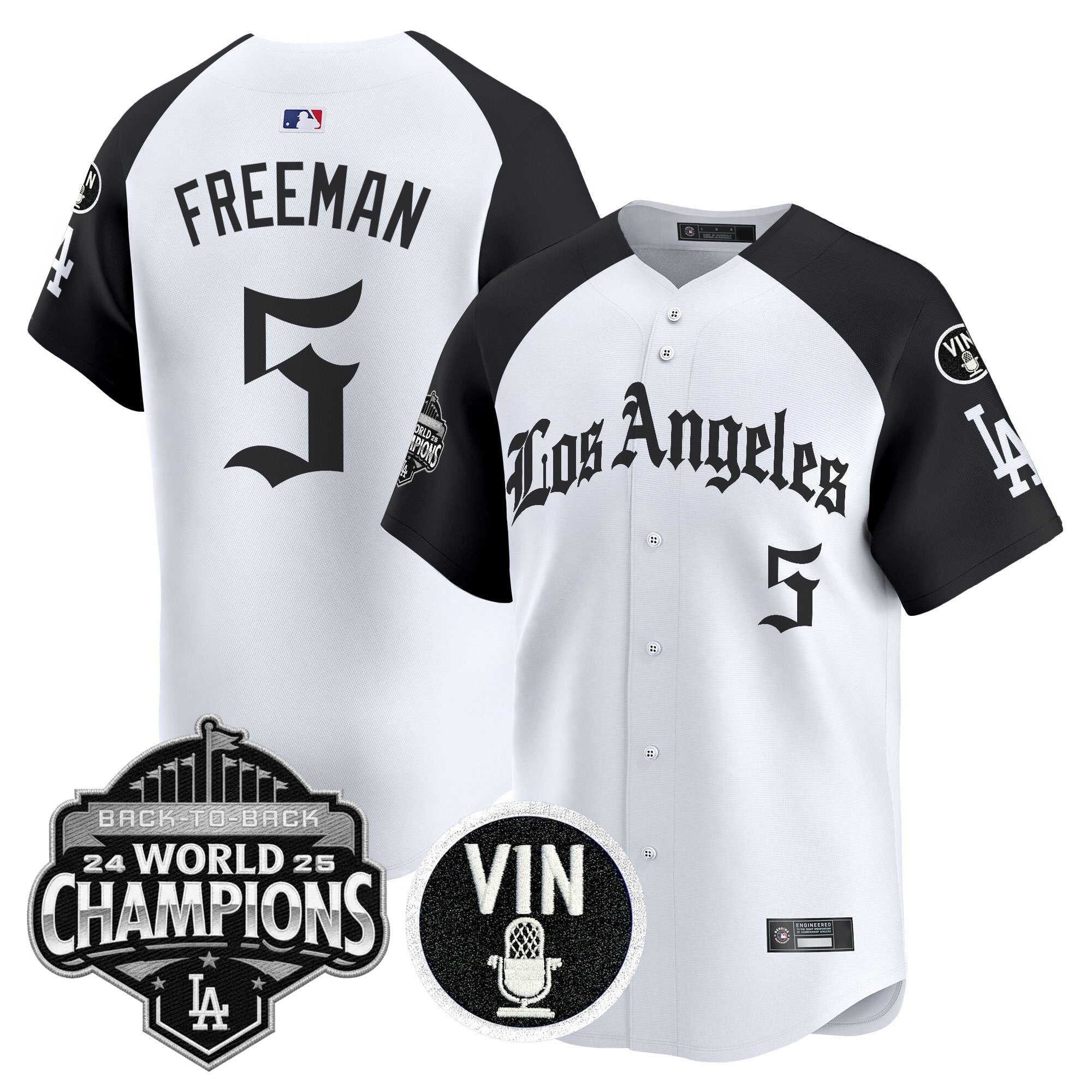 Men's Dodgers 2025 Back-To-Back Champions Vapor Premier Limited Jersey - LA Gothic Edition - All Stitched