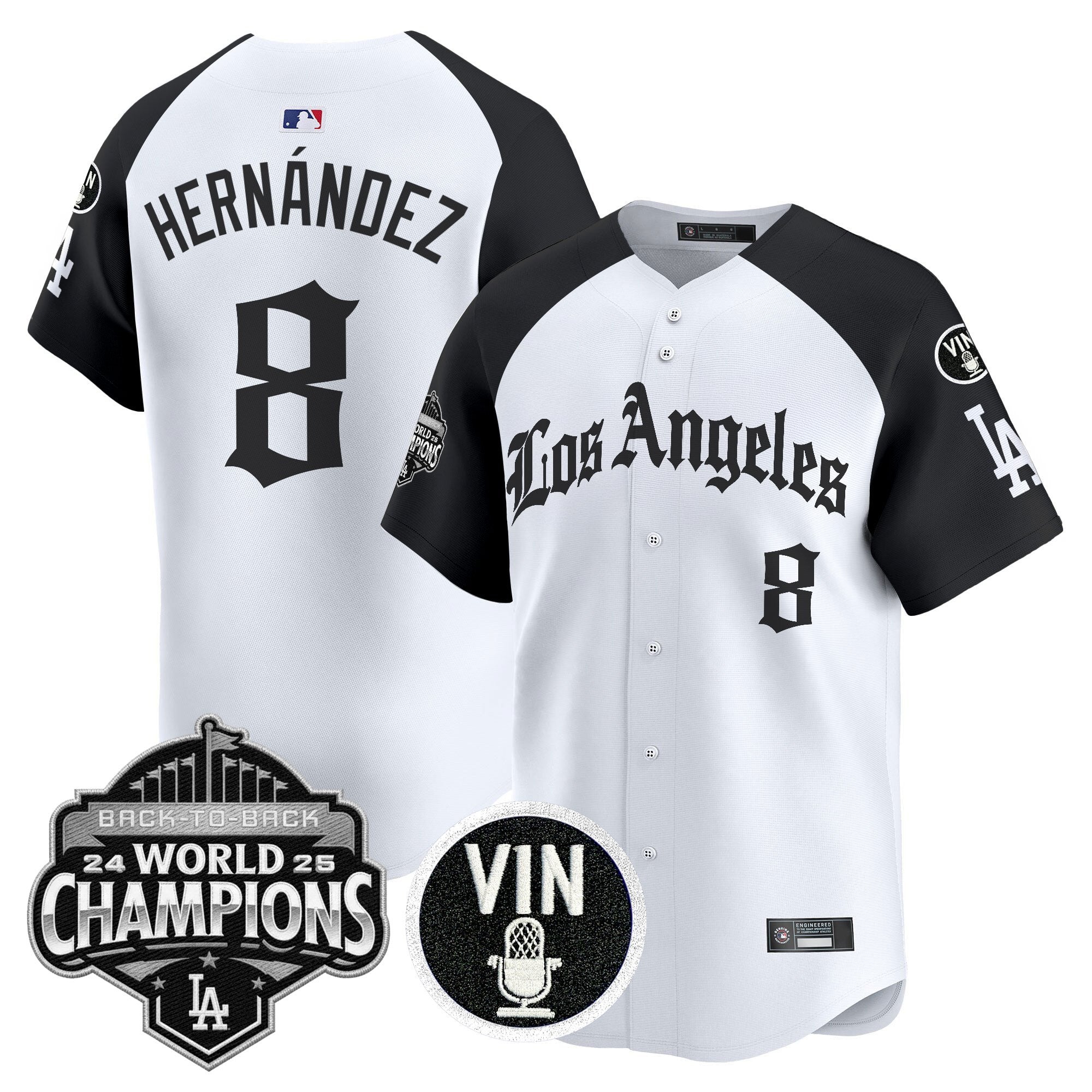 Men's Dodgers 2025 Back-To-Back Champions Vapor Premier Limited Jersey - LA Gothic Edition - All Stitched