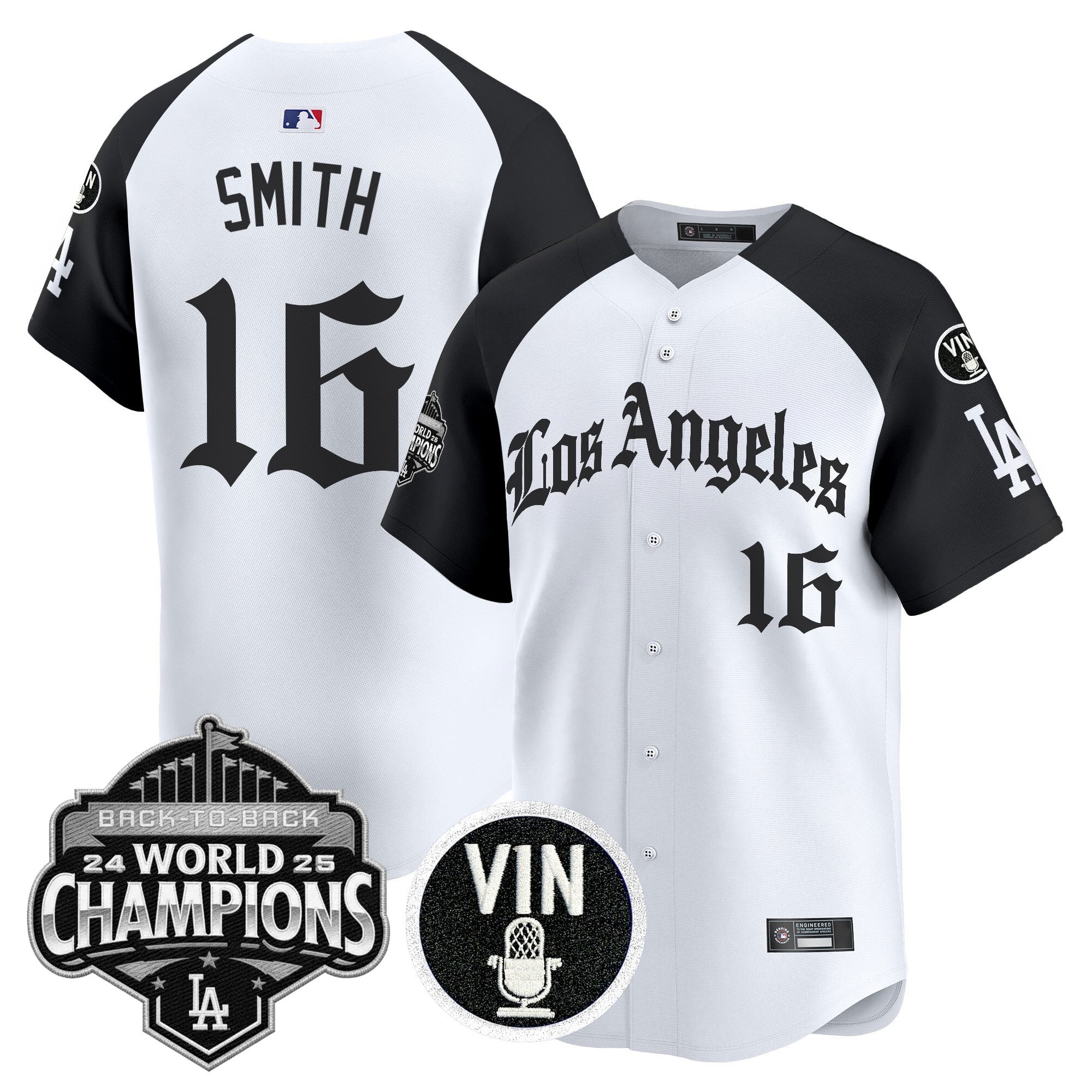 Men's Dodgers 2025 Back-To-Back Champions Vapor Premier Limited Jersey - LA Gothic Edition - All Stitched