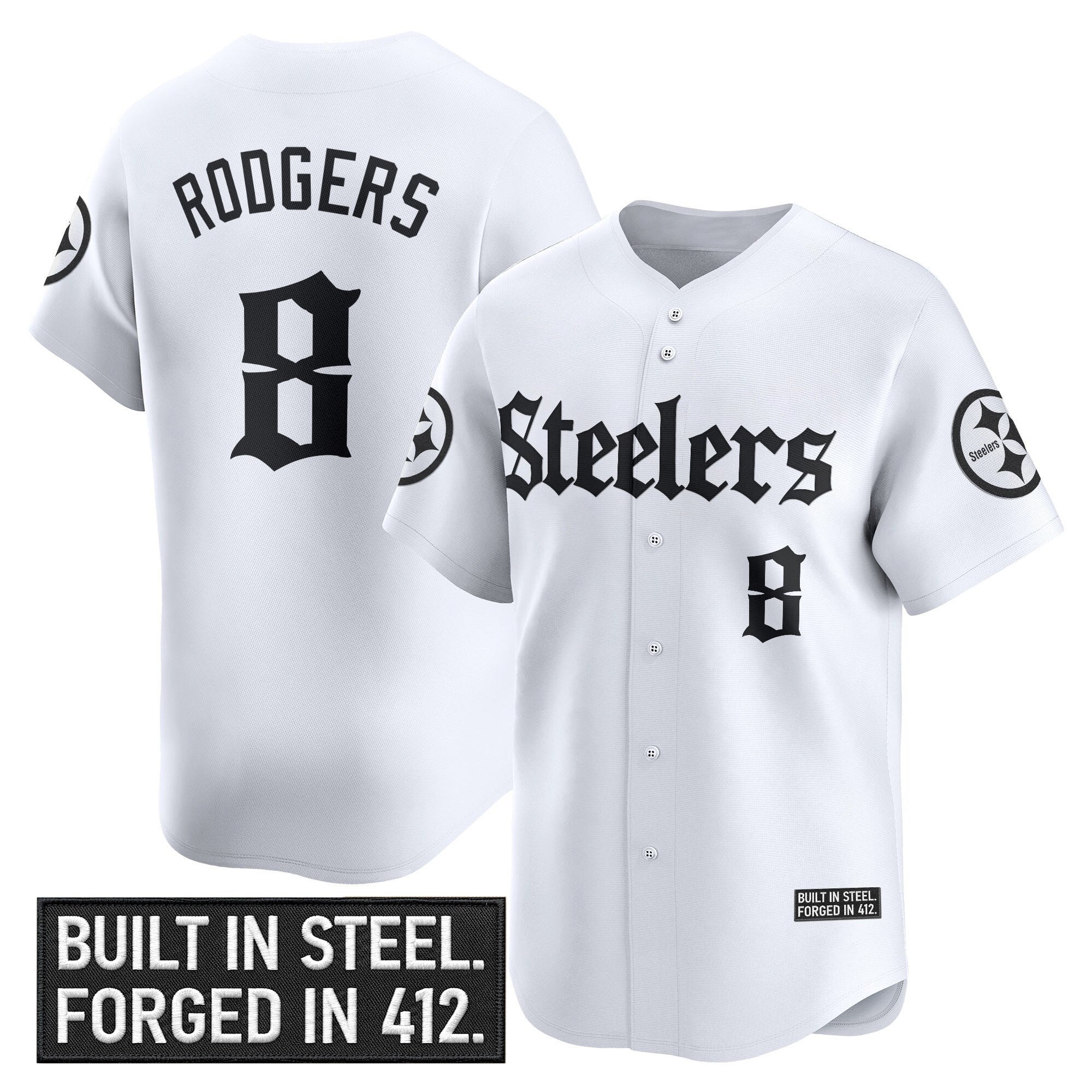 Men's Pittsburgh Steelers 'Gothic Steel City Edition' Vapor Baseball Jersey - All Stitched