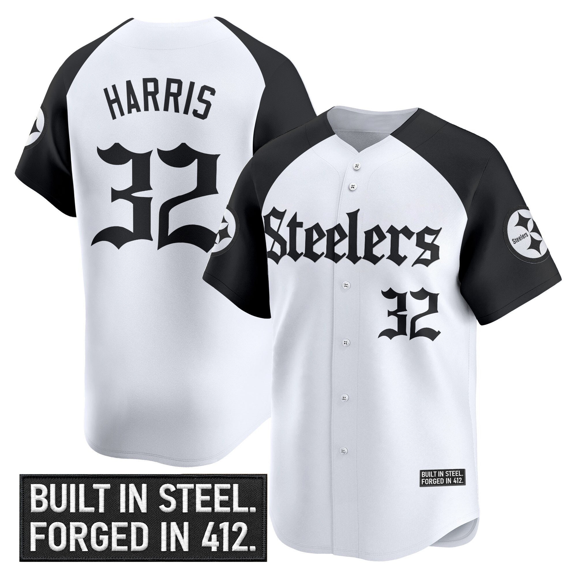Men's Pittsburgh Steelers 'Gothic Steel City Edition' Vapor Baseball Jersey - All Stitched