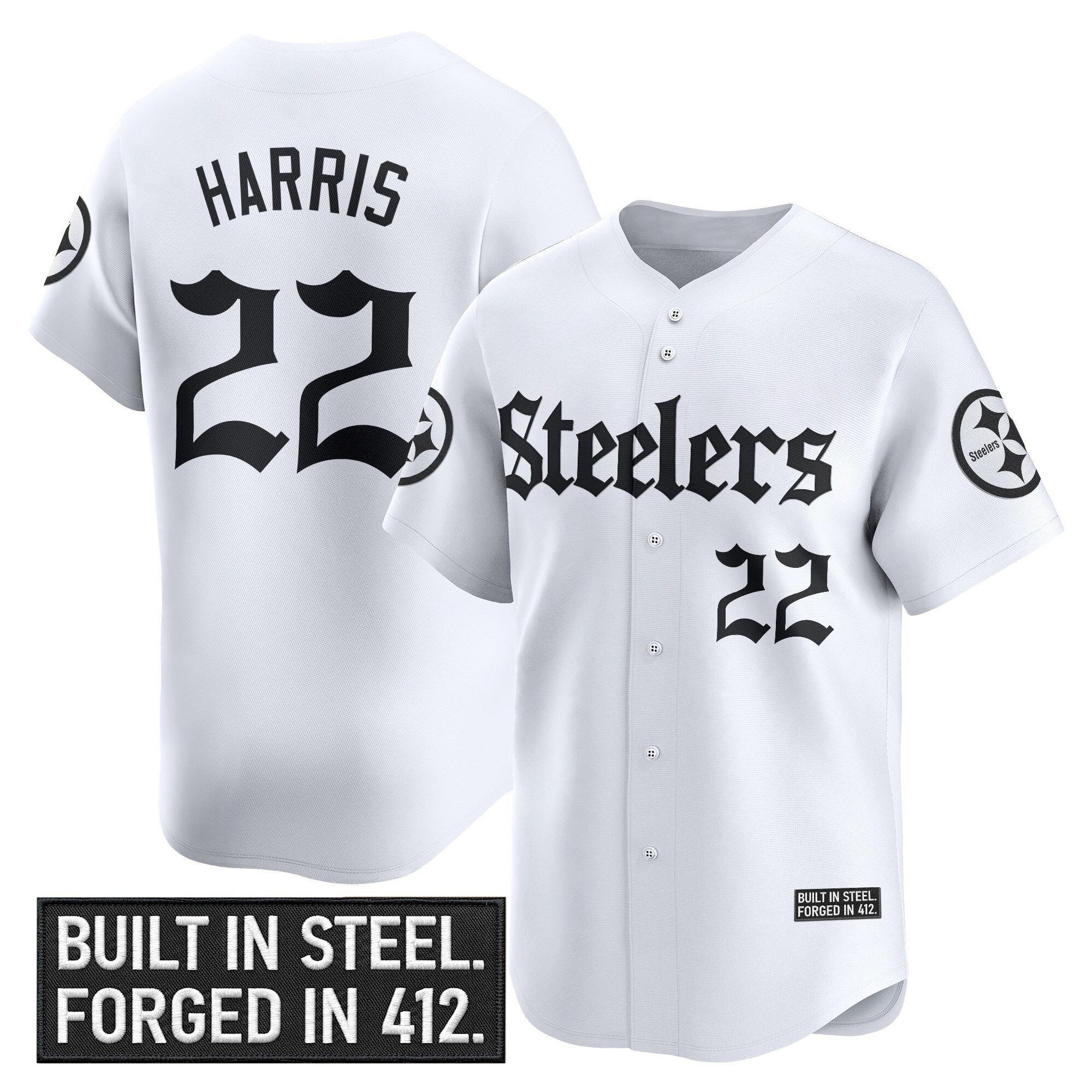Men's Pittsburgh Steelers 'Gothic Steel City Edition' Vapor Baseball Jersey - All Stitched