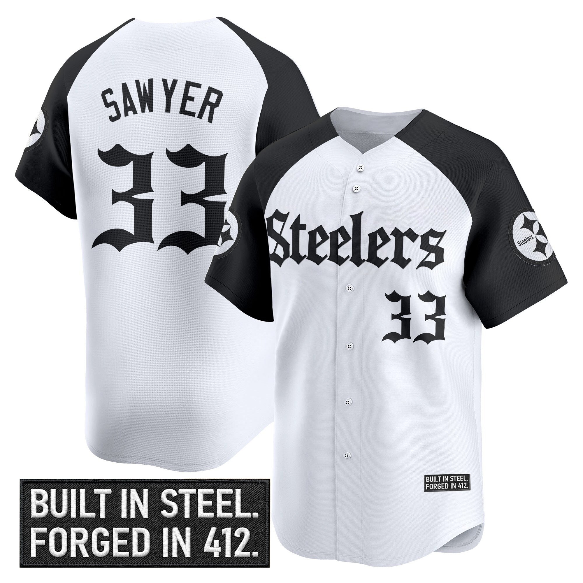 Men's Pittsburgh Steelers 'Gothic Steel City Edition' Vapor Baseball Jersey - All Stitched