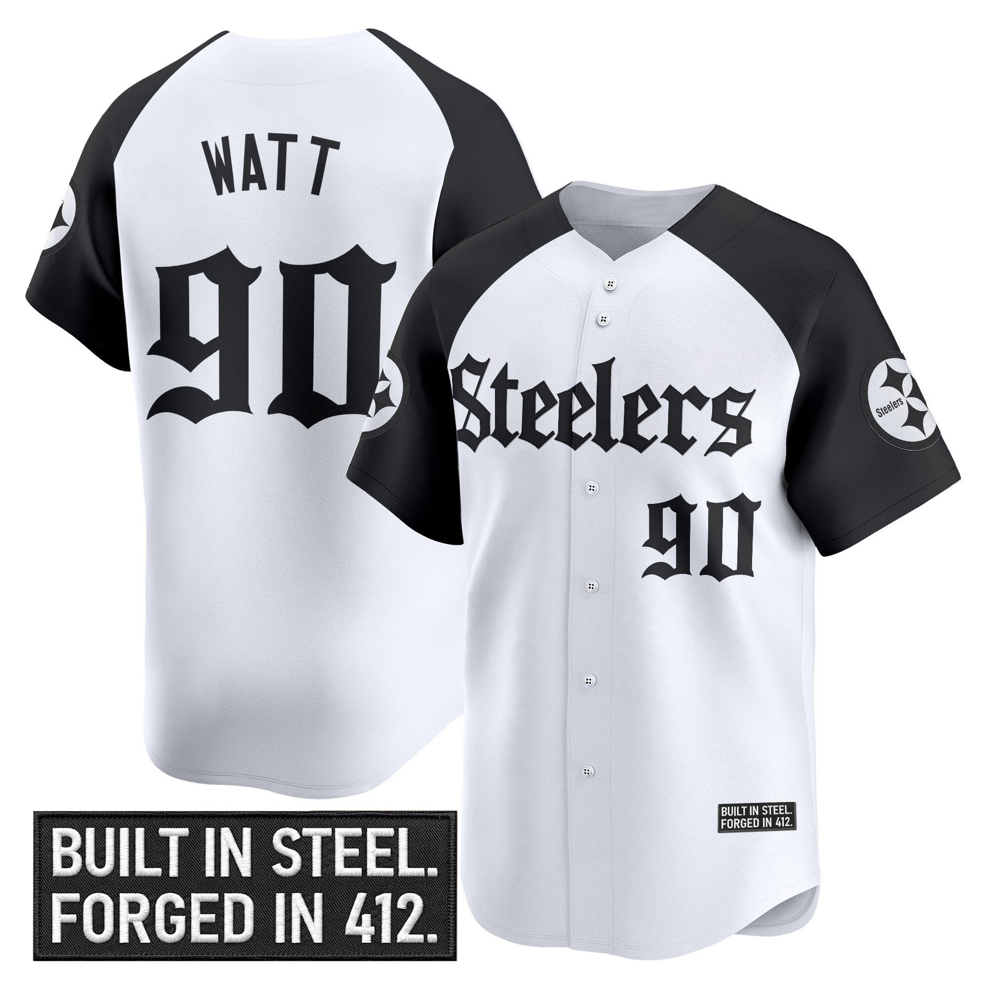 Men's Pittsburgh Steelers 'Gothic Steel City Edition' Vapor Baseball Jersey - All Stitched