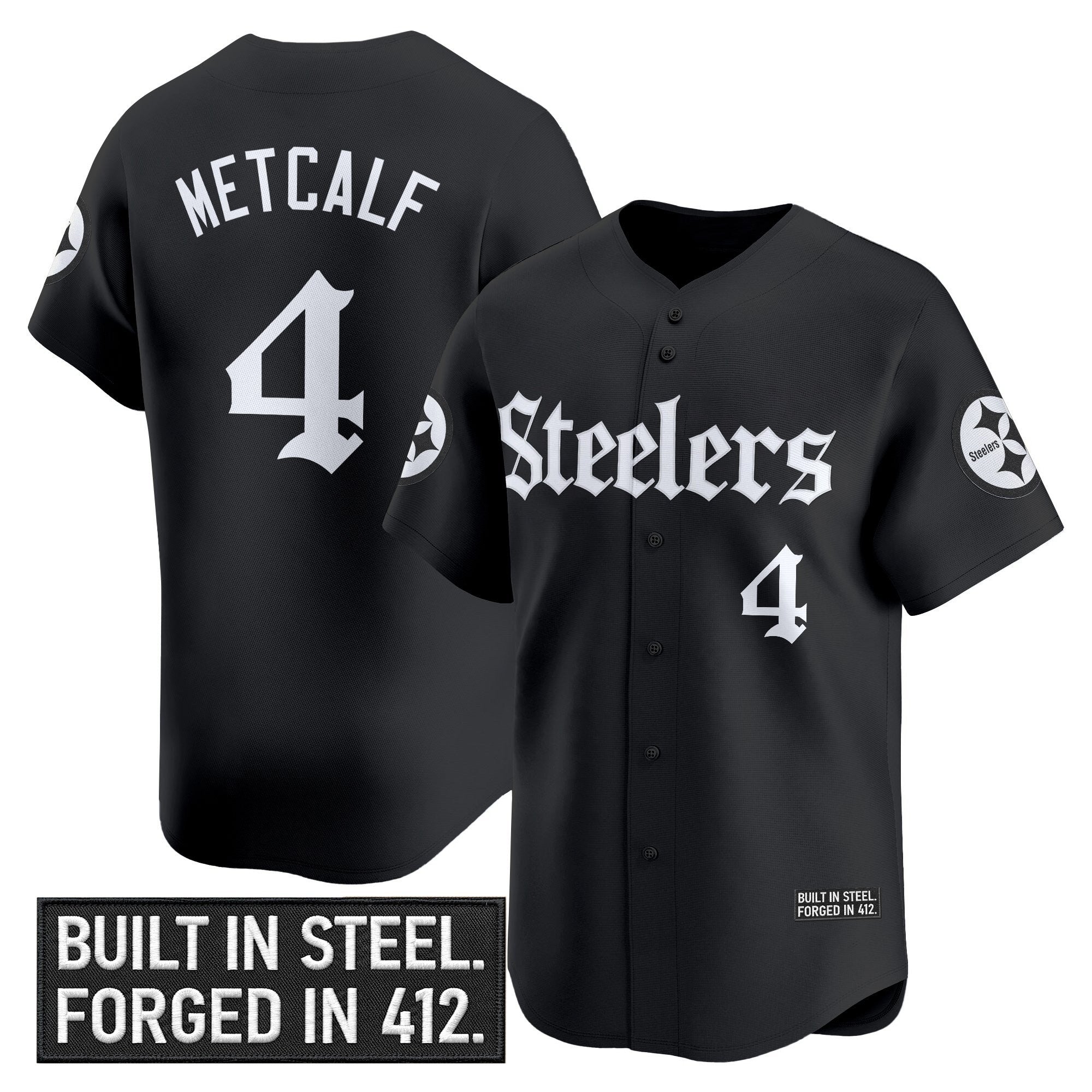 Men's Pittsburgh Steelers 'Gothic Steel City Edition' Vapor Baseball Jersey - All Stitched