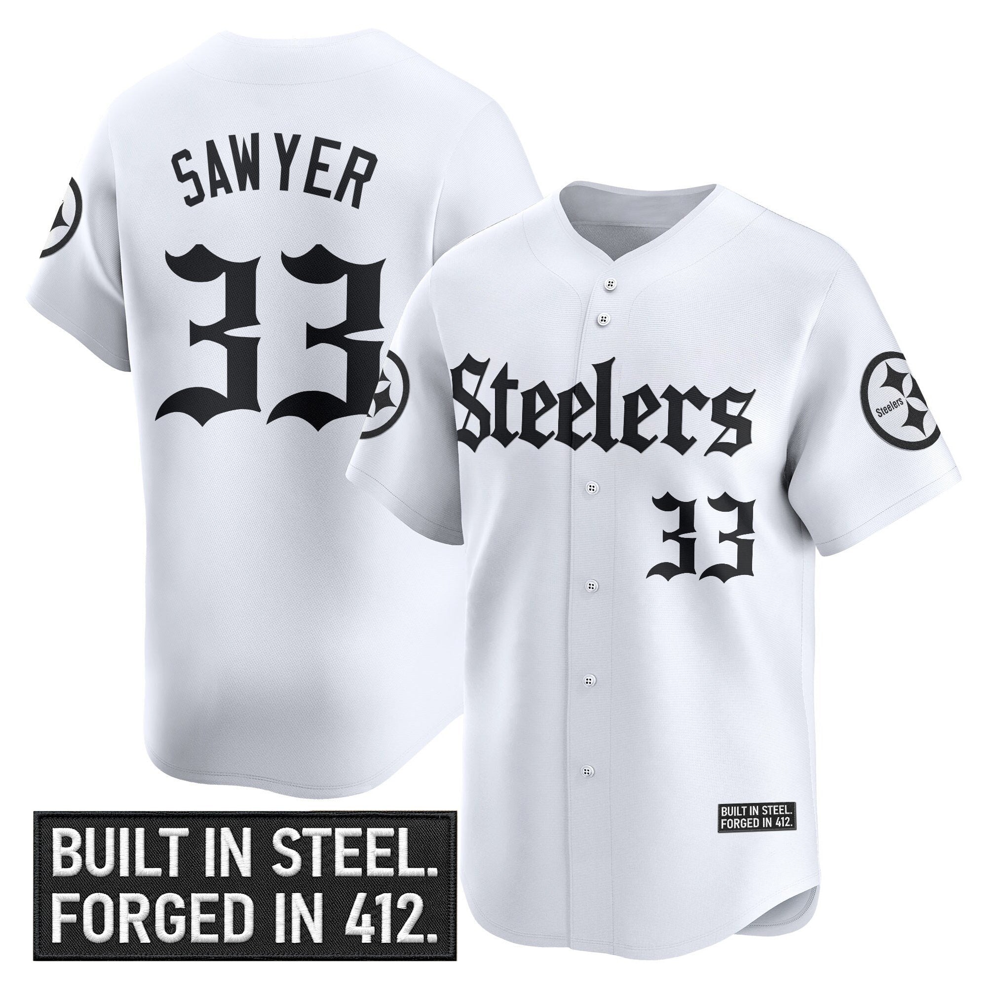 Men's Pittsburgh Steelers 'Gothic Steel City Edition' Vapor Baseball Jersey - All Stitched