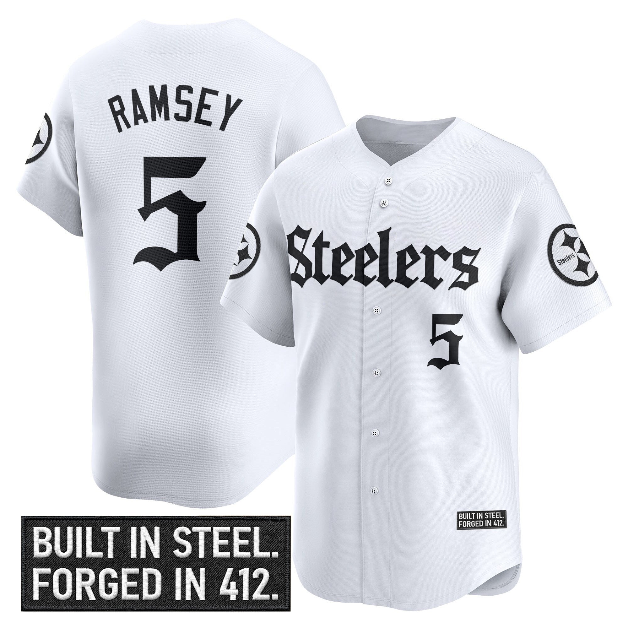 Men's Pittsburgh Steelers 'Gothic Steel City Edition' Vapor Baseball Jersey - All Stitched