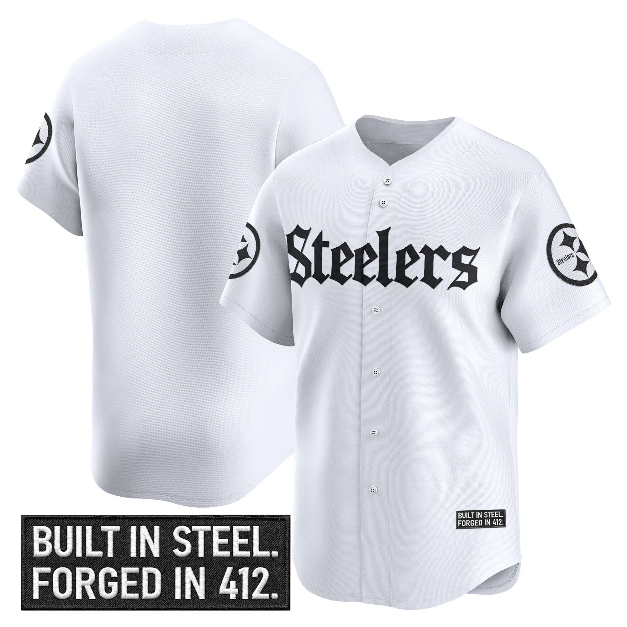 Men's Pittsburgh Steelers 'Gothic Steel City Edition' Vapor Baseball Jersey - All Stitched