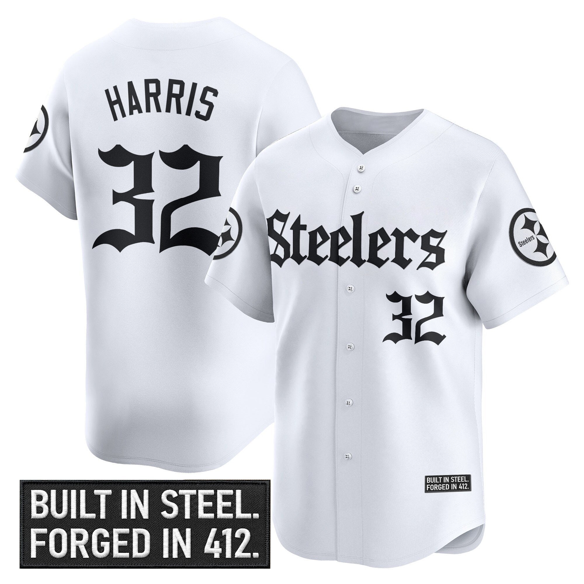 Men's Pittsburgh Steelers 'Gothic Steel City Edition' Vapor Baseball Jersey - All Stitched