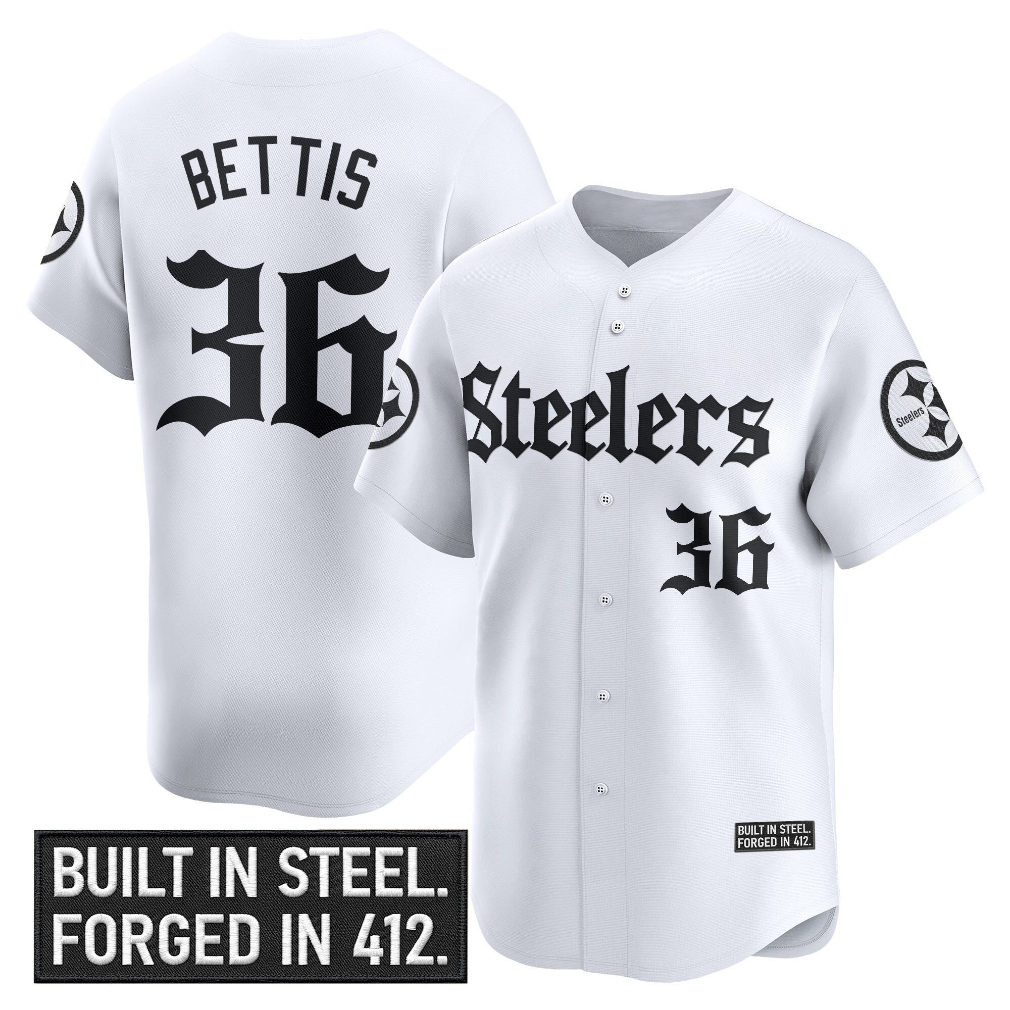 Men's Pittsburgh Steelers 'Gothic Steel City Edition' Vapor Baseball Jersey - All Stitched