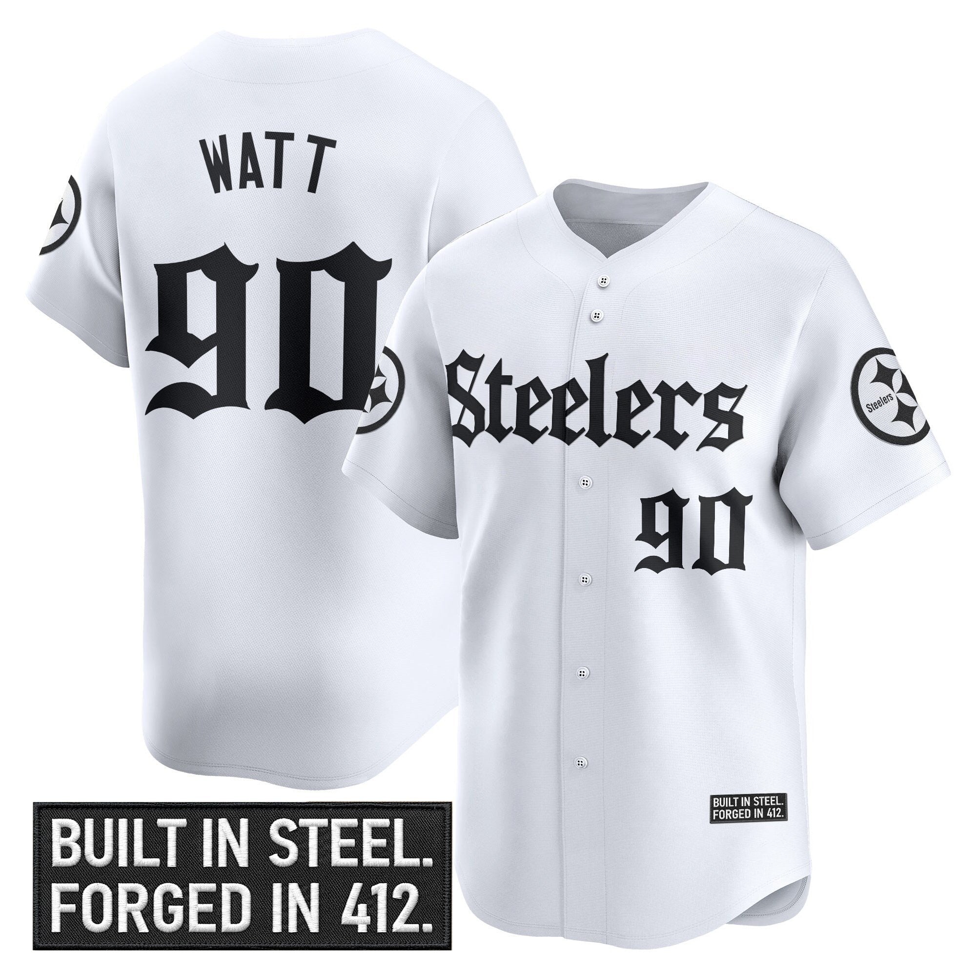 Men's Pittsburgh Steelers 'Gothic Steel City Edition' Vapor Baseball Jersey - All Stitched
