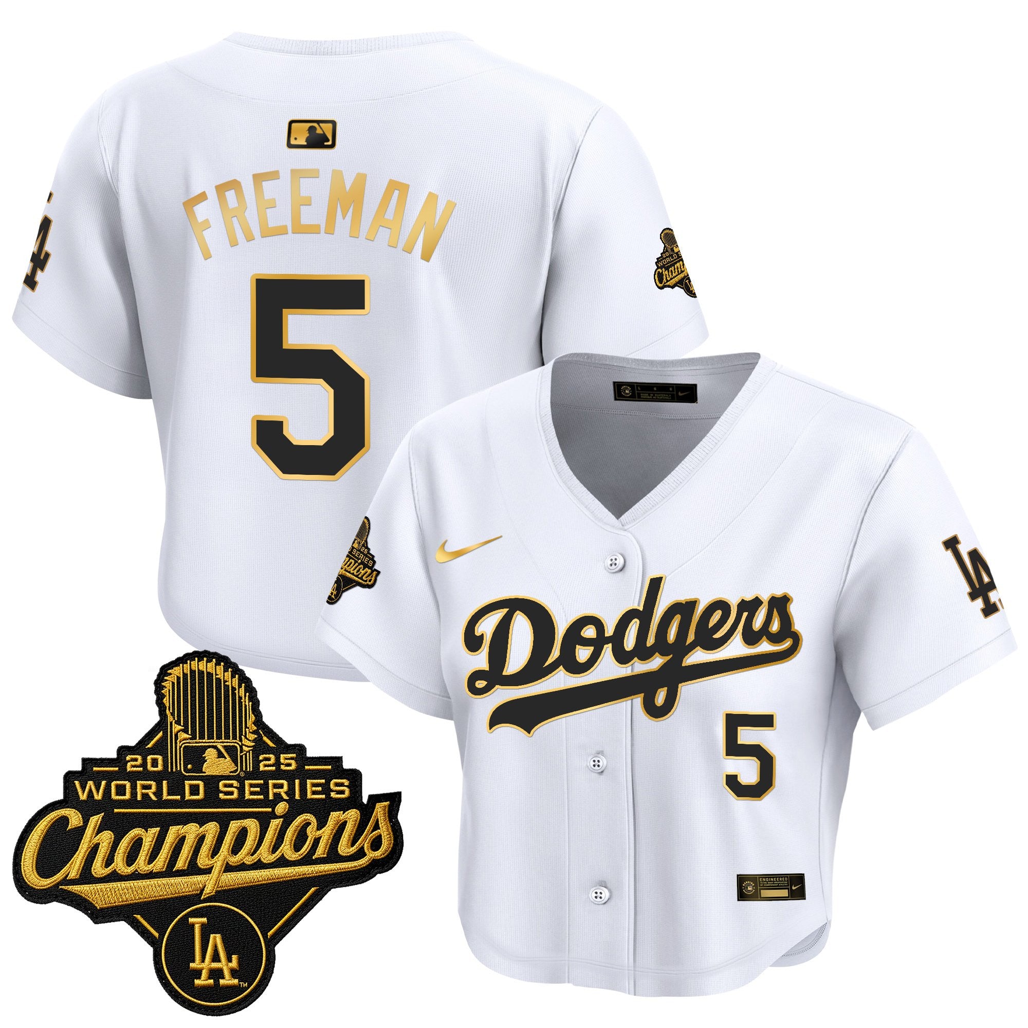 Women's Dodgers 2025 World Series Champions Crop Top Baseball Jersey - All Stitched