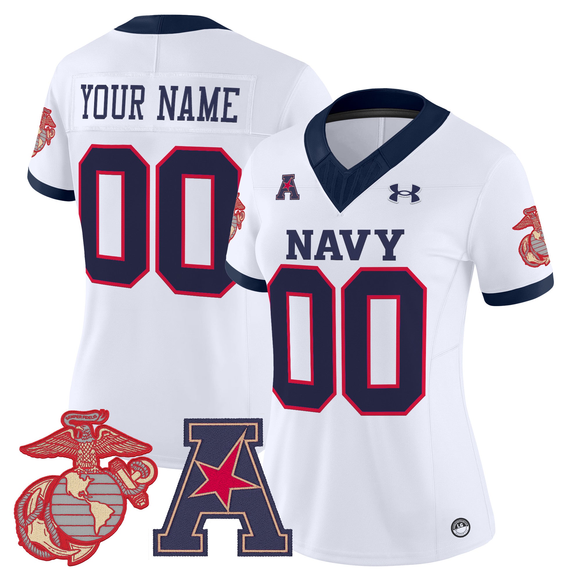 Navy Midshipmen Vapor USMC Premier Custom Jersey - All Stitched