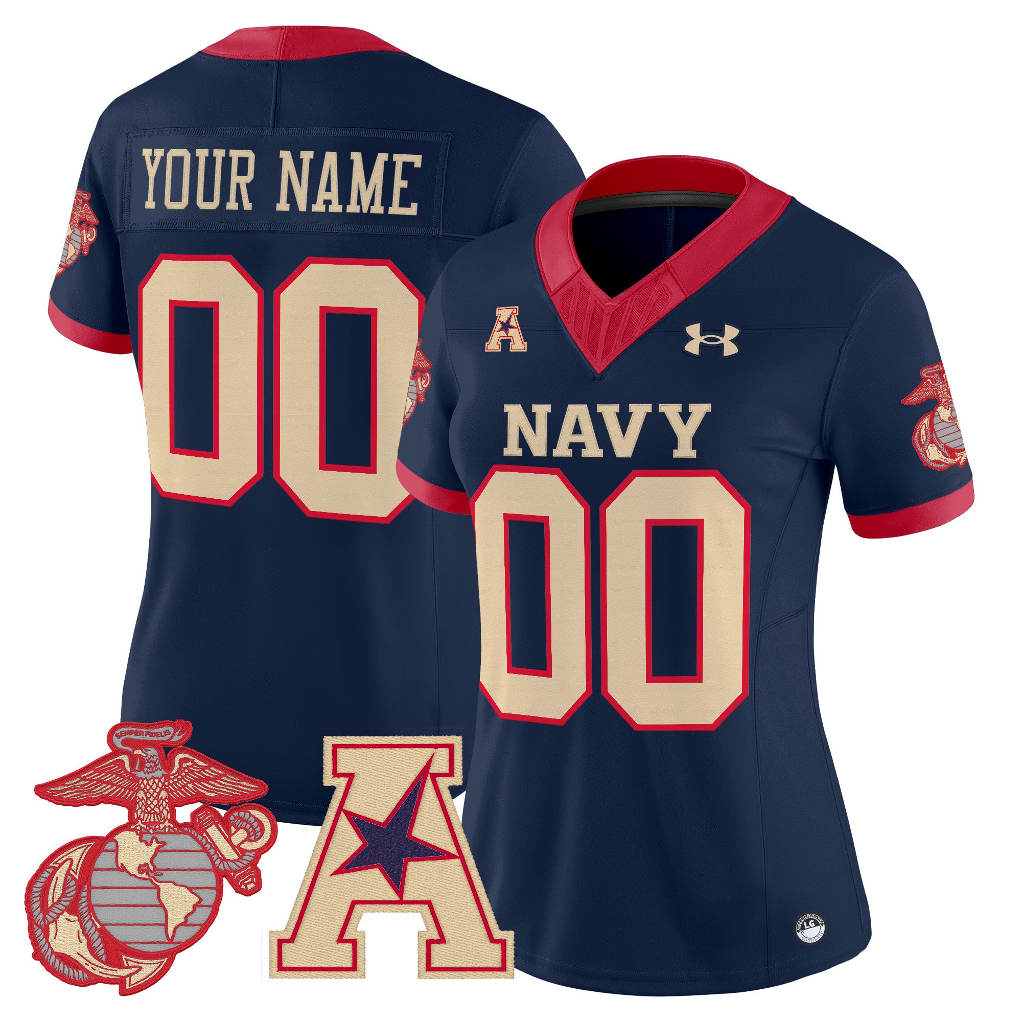 Navy Midshipmen Vapor USMC Premier Custom Jersey - All Stitched