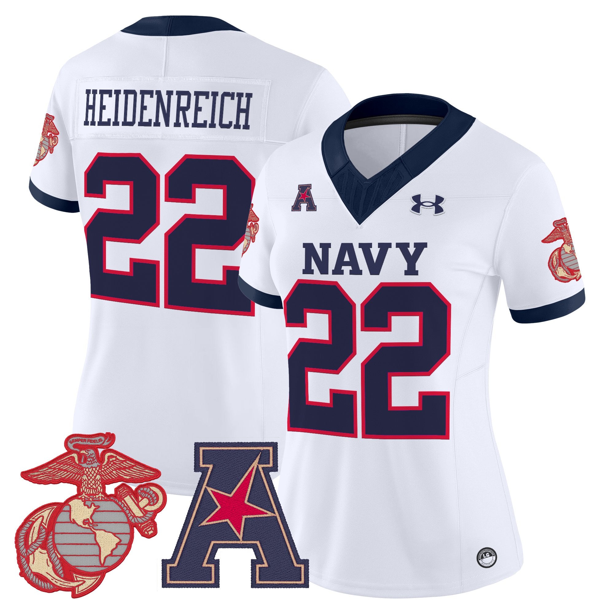 Women's Navy Midshipmen Vapor USMC Premier Jersey - All Stitched