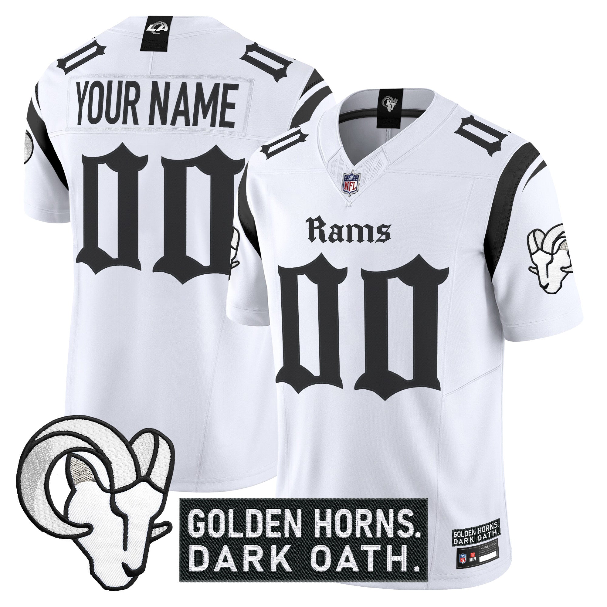 Los Angeles Rams 'Gothic Horns Reforged Edition' Vapor Limited Custom Jersey - All Stitched