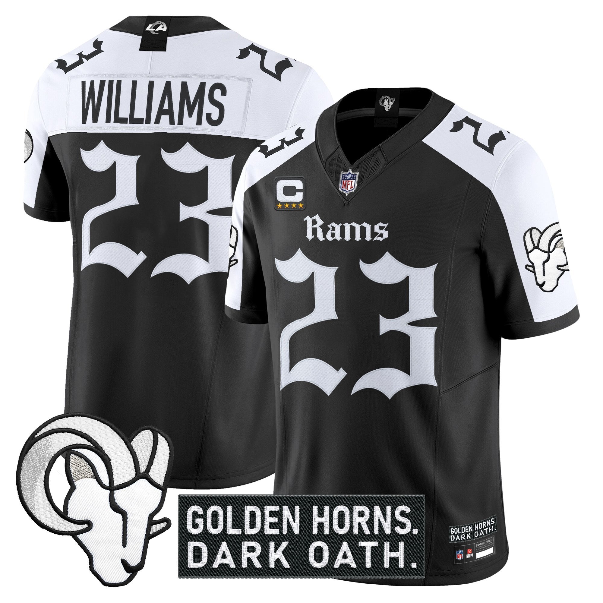 Men's Los Angeles Rams 'Gothic Horns Reforged Edition' Vapor Limited Jersey - All Stitched