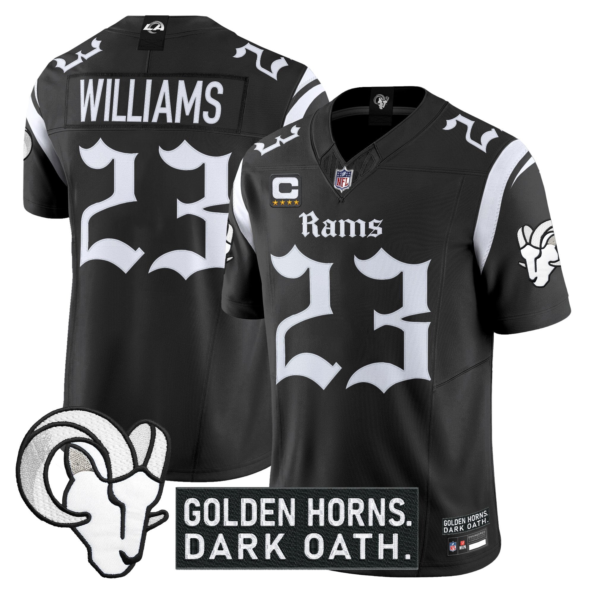 Men's Los Angeles Rams 'Gothic Horns Reforged Edition' Vapor Limited Jersey - All Stitched