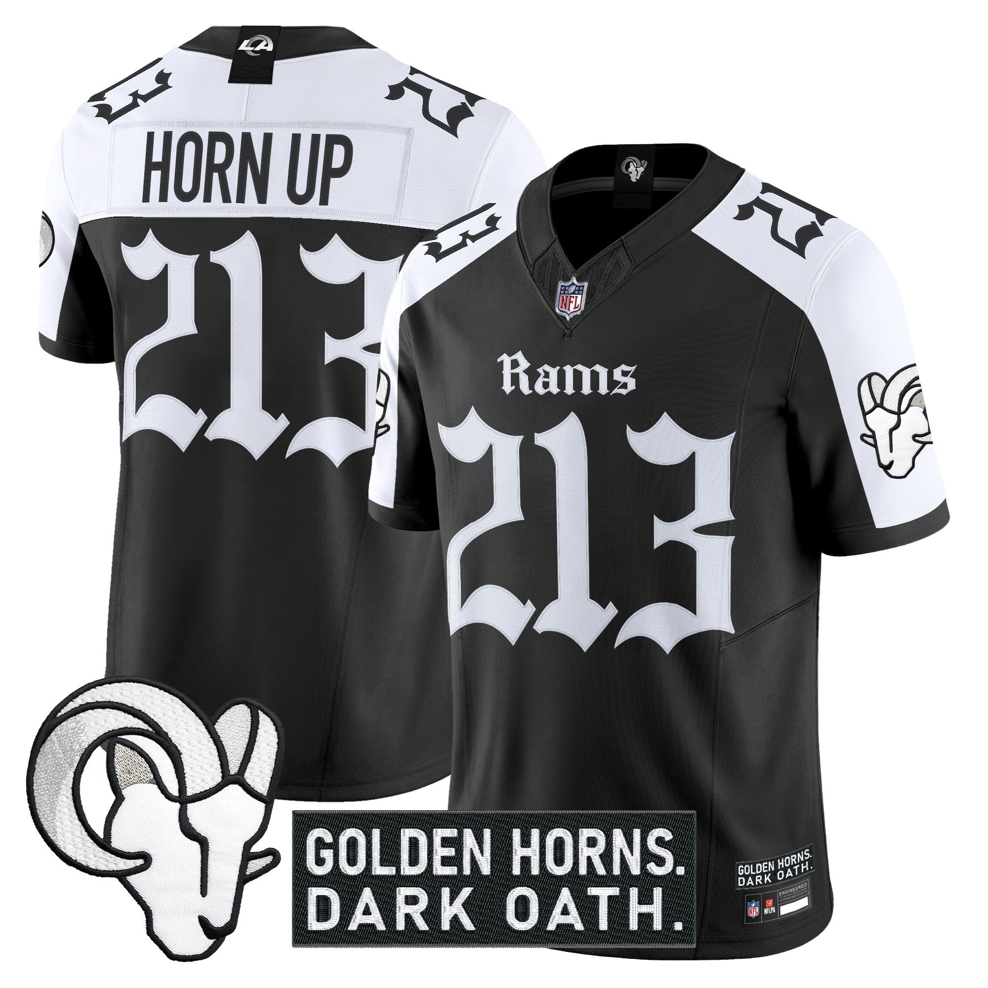 Men's Los Angeles Rams 'Gothic Horns Reforged Edition' Vapor Limited Jersey - All Stitched