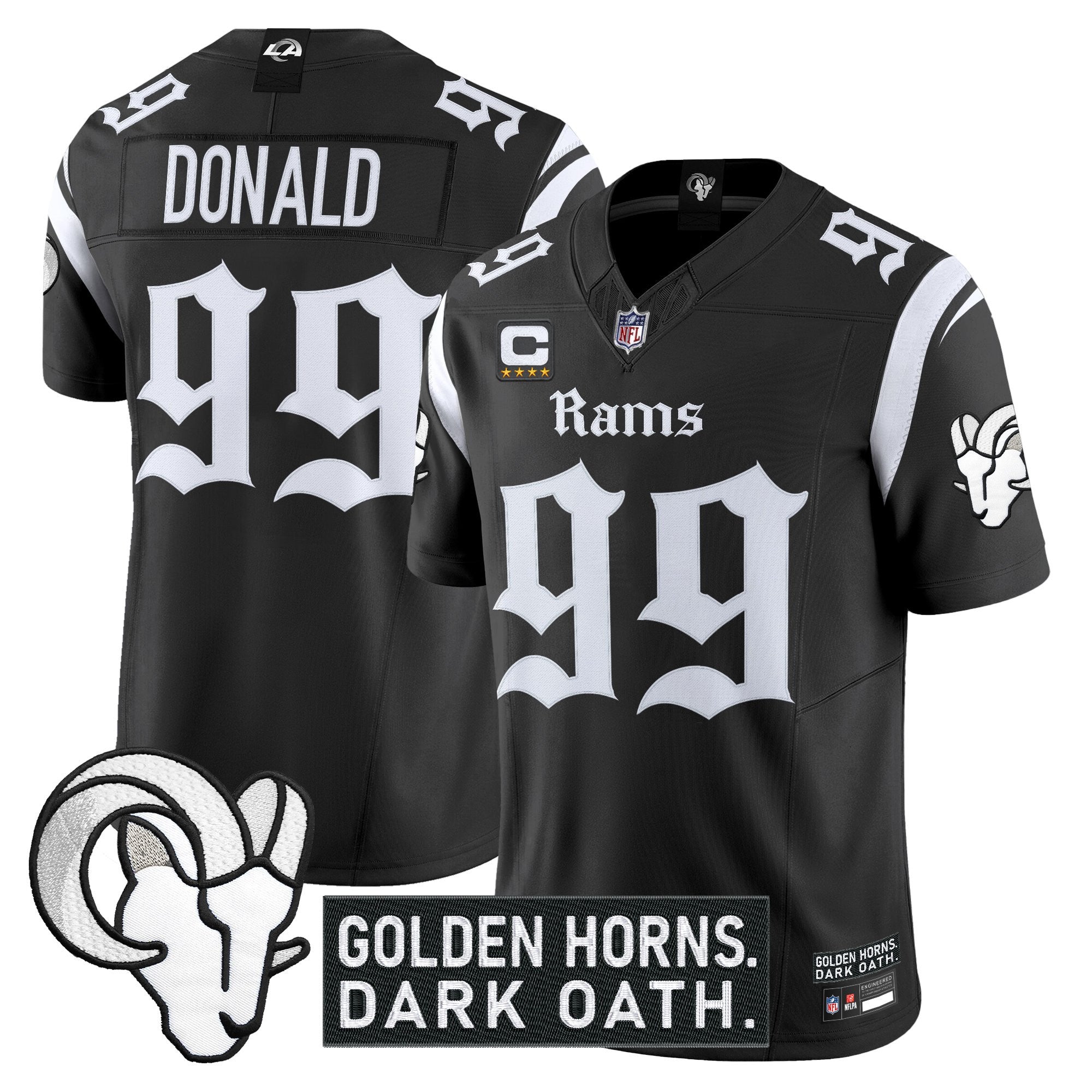 Men's Los Angeles Rams 'Gothic Horns Reforged Edition' Vapor Limited Jersey - All Stitched
